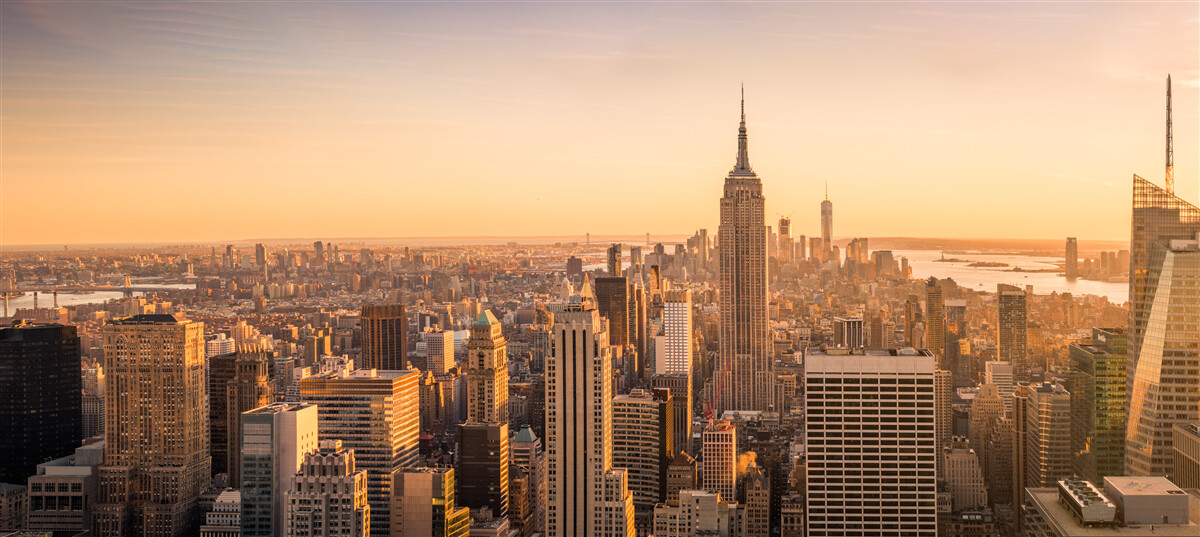 Fototapeten Morgendämmerung über New York