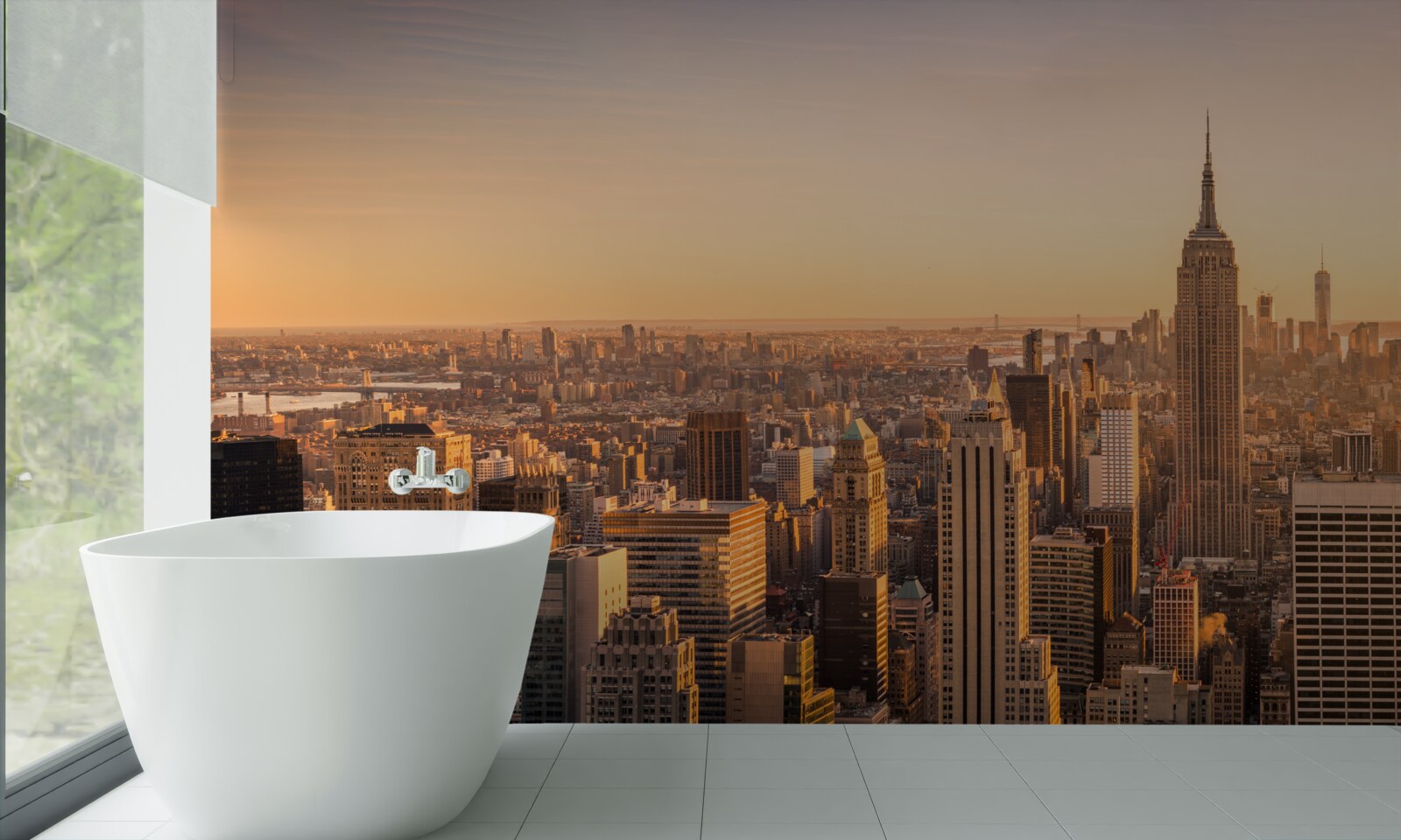 Fototapeten Morgendämmerung über New York
