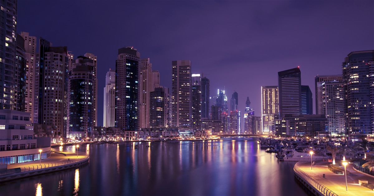 Fototapeten Chicago Wolkenkratzer in der Nacht