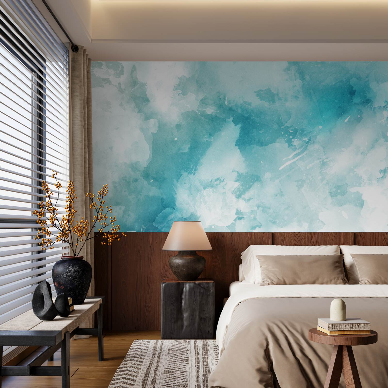 Fototapeten Weißer Marmor mit einem blauen Farbton