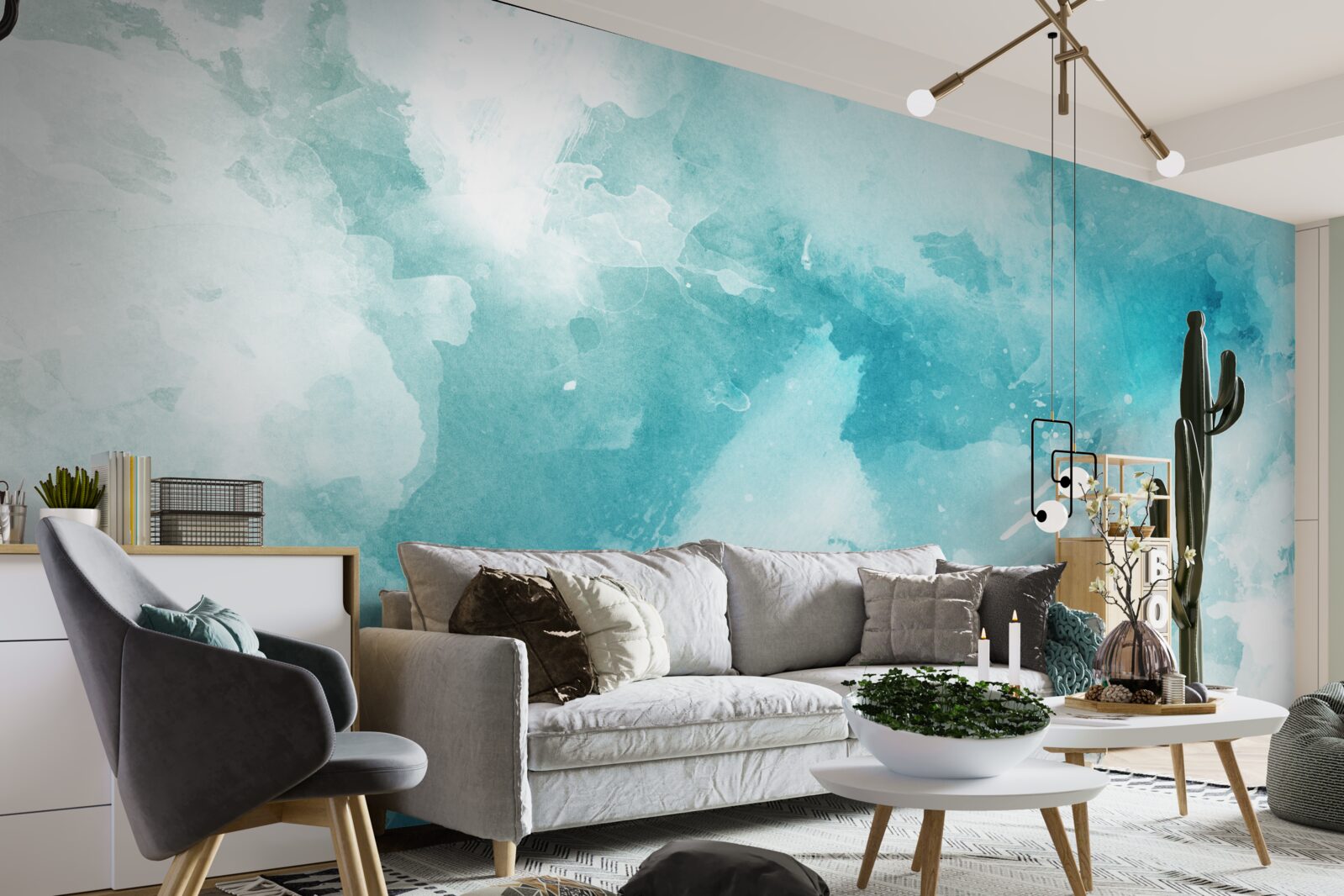 Fototapeten Weißer Marmor mit einem blauen Farbton