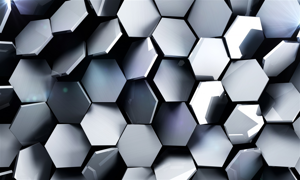 Fototapeten Pentate in 3D mit Karten