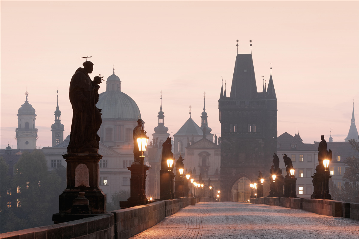 Fototapeten Alte Prag und ihre Charles Bridge