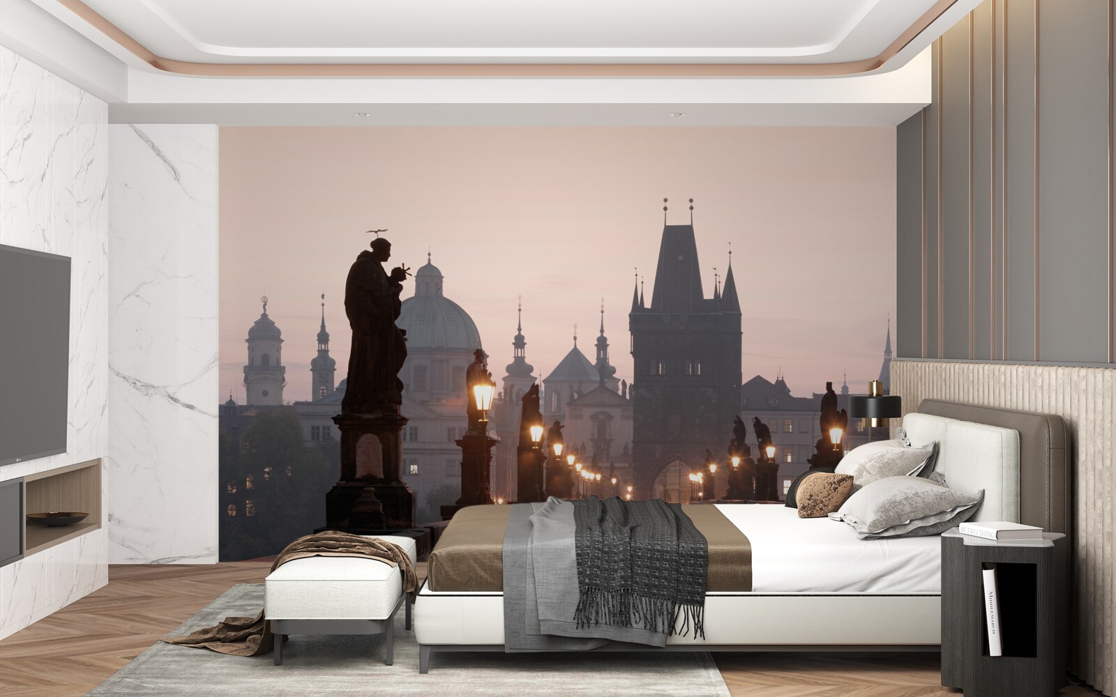 Fototapeten Alte Prag und ihre Charles Bridge