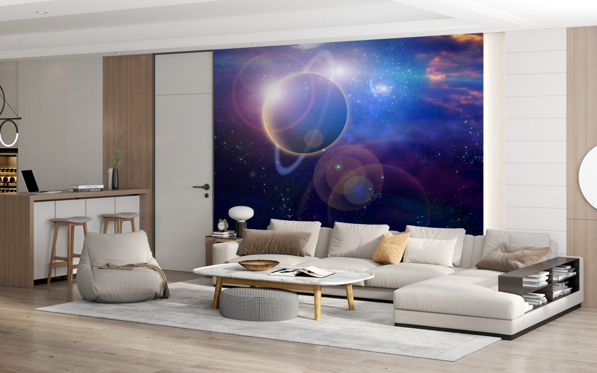 Fototapeten Sterne auf dem blauen Planeten