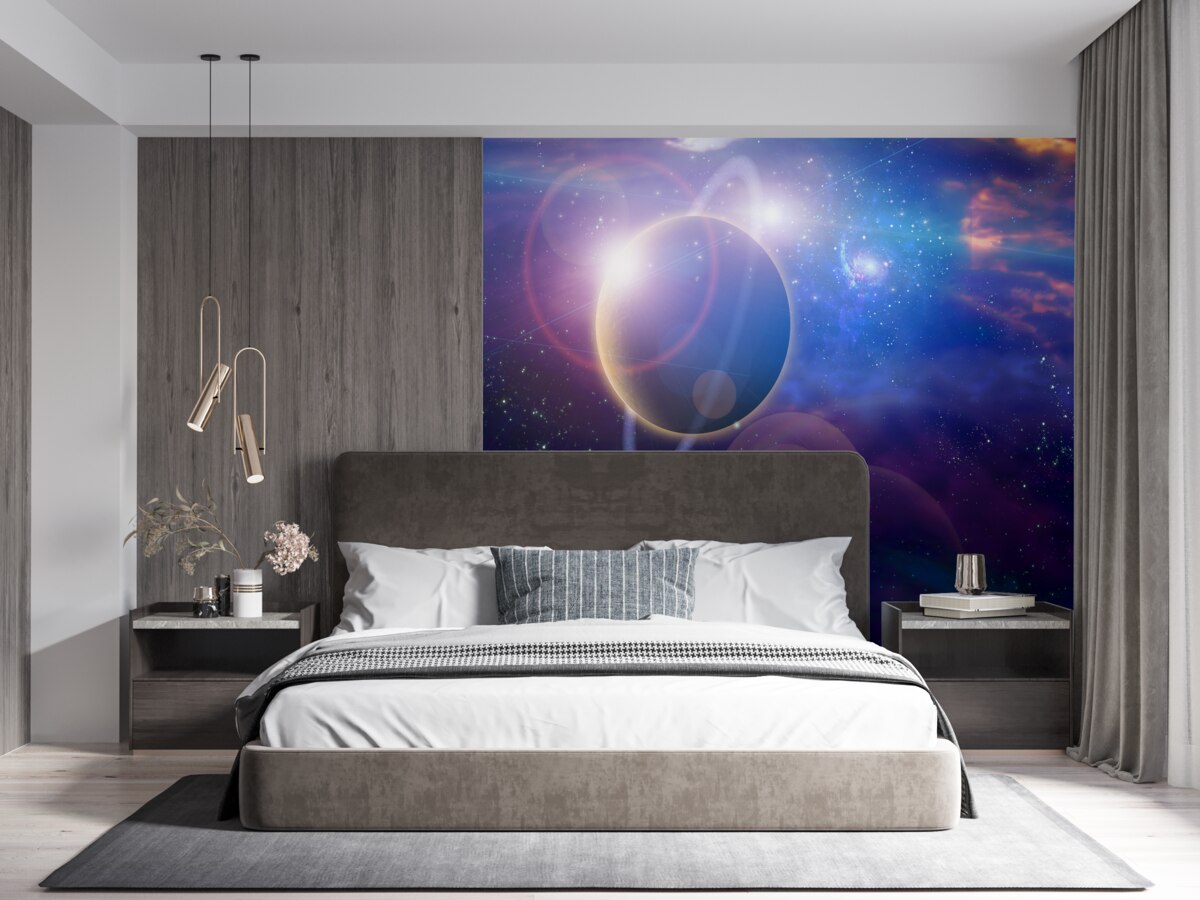 Fototapeten Sterne auf dem blauen Planeten