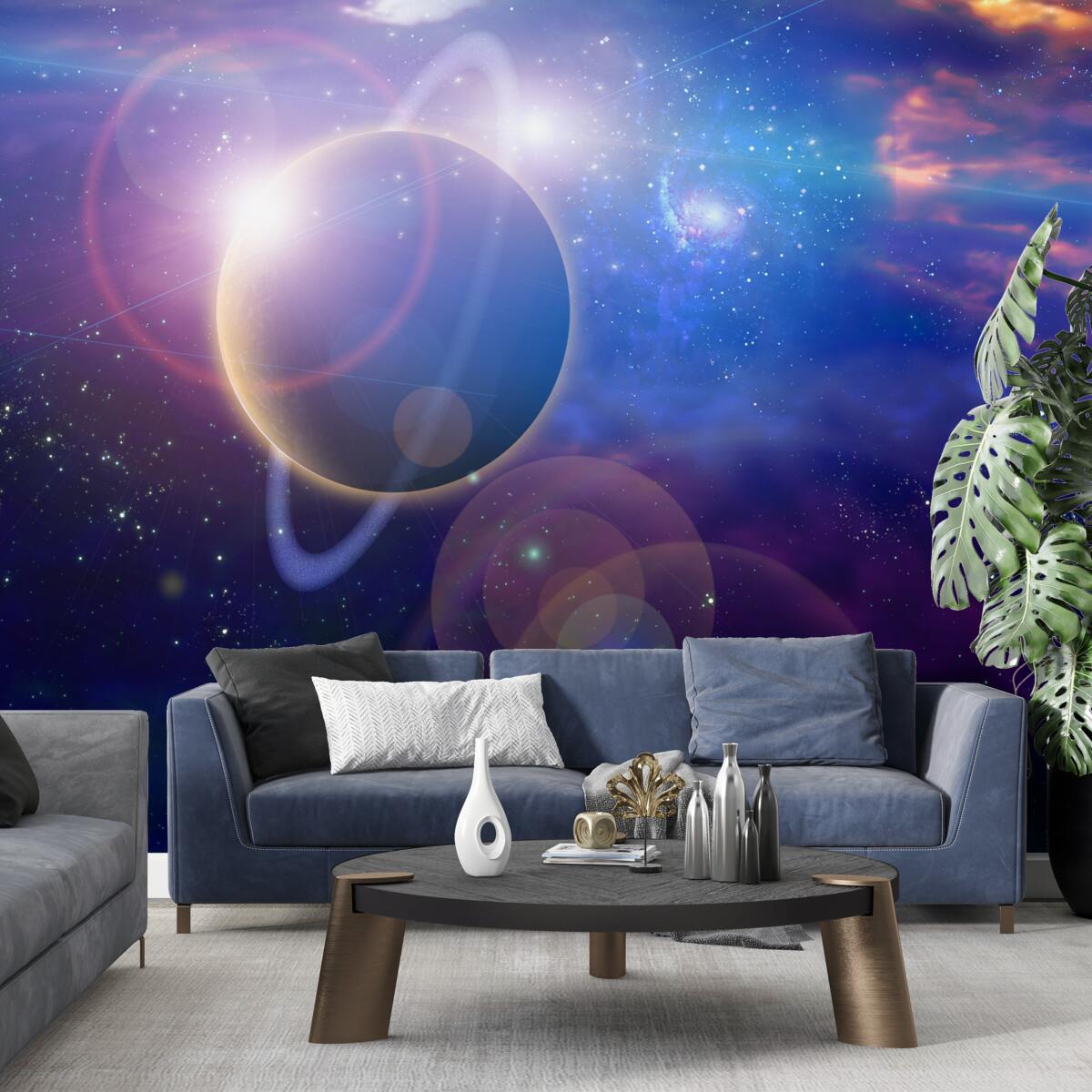 Fototapeten Sterne auf dem blauen Planeten