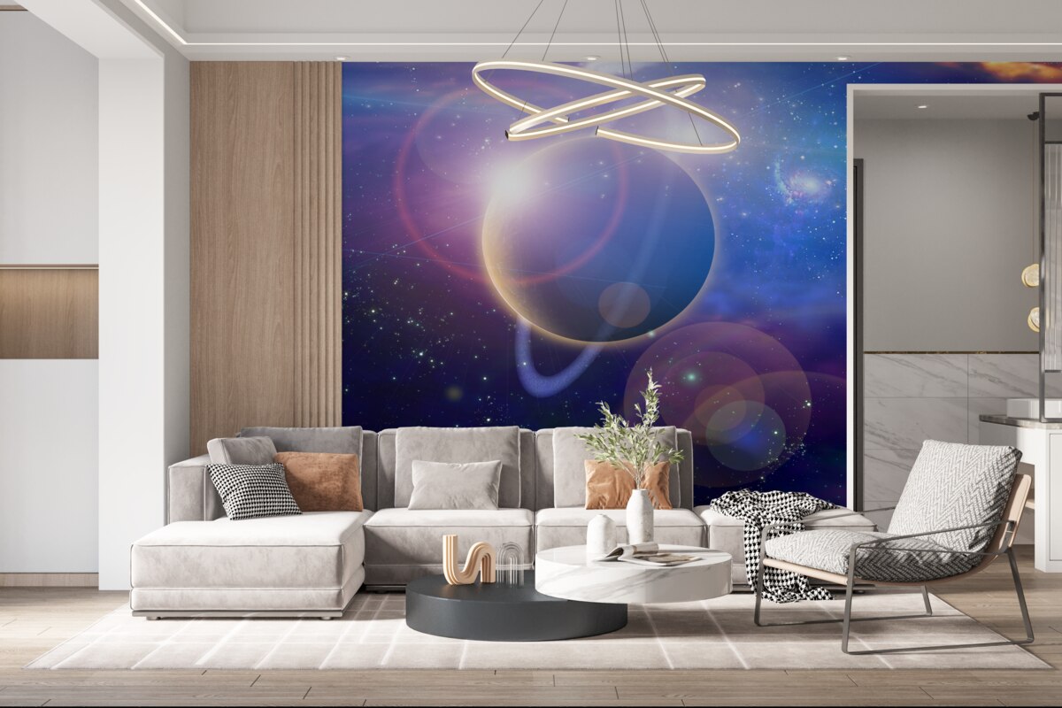 Fototapeten Sterne auf dem blauen Planeten