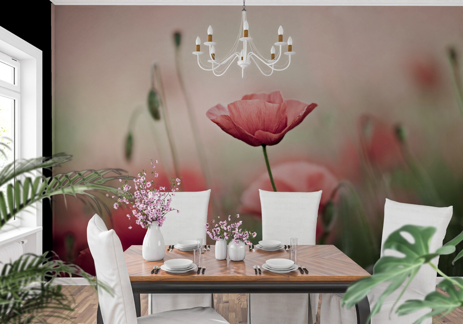 Fototapeten einsame und wehrlose Mohnblumen