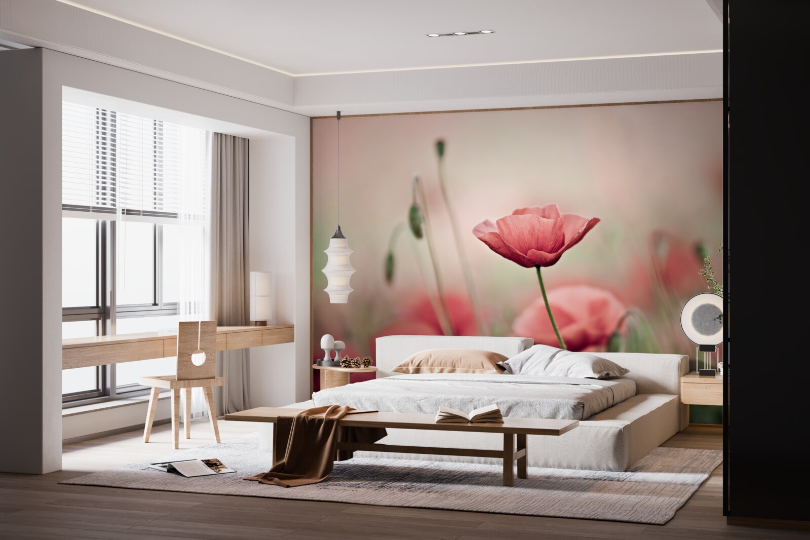 Fototapeten einsame und wehrlose Mohnblumen