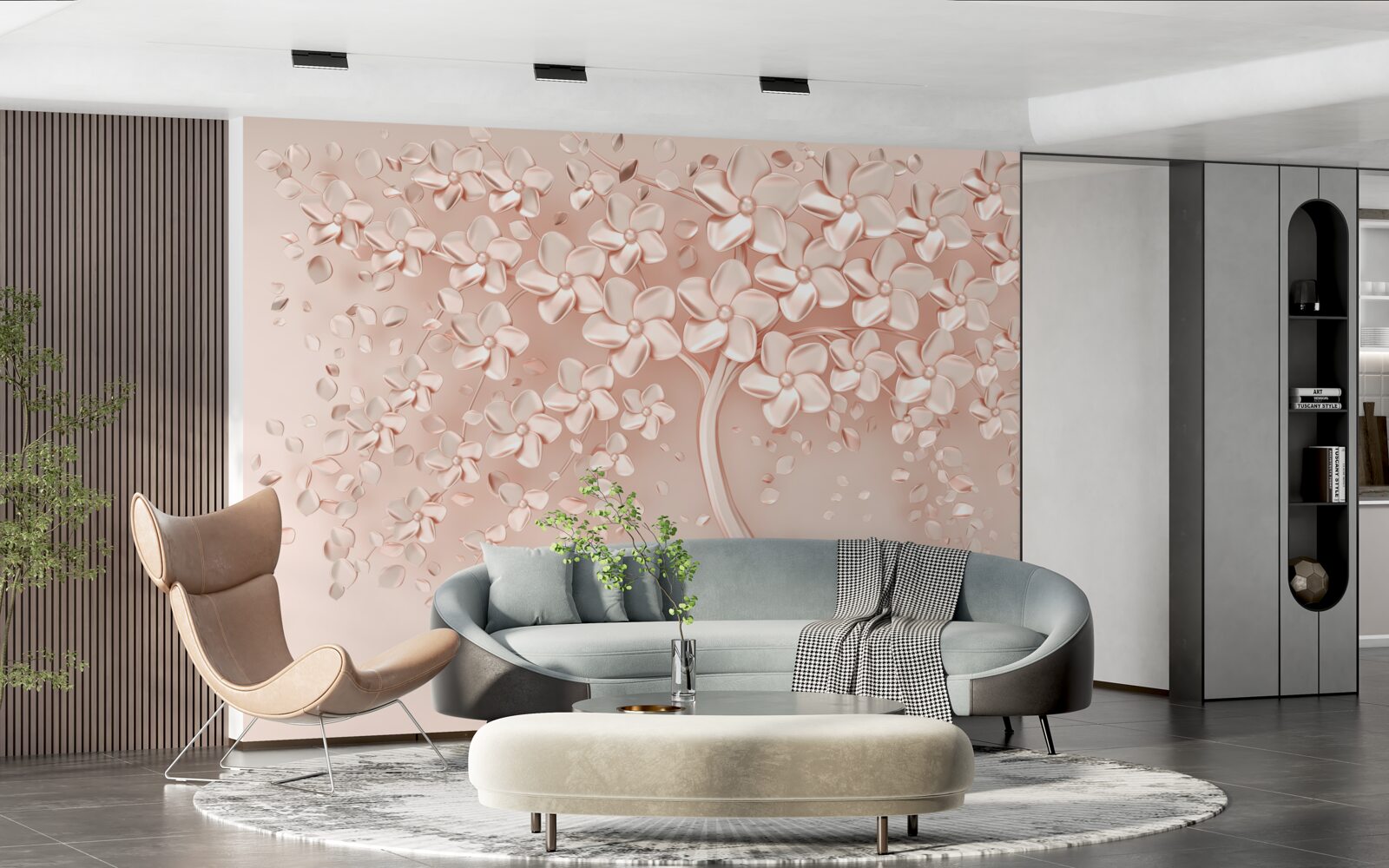 Fototapeten Blumen blühten auf einem kleinen Baum