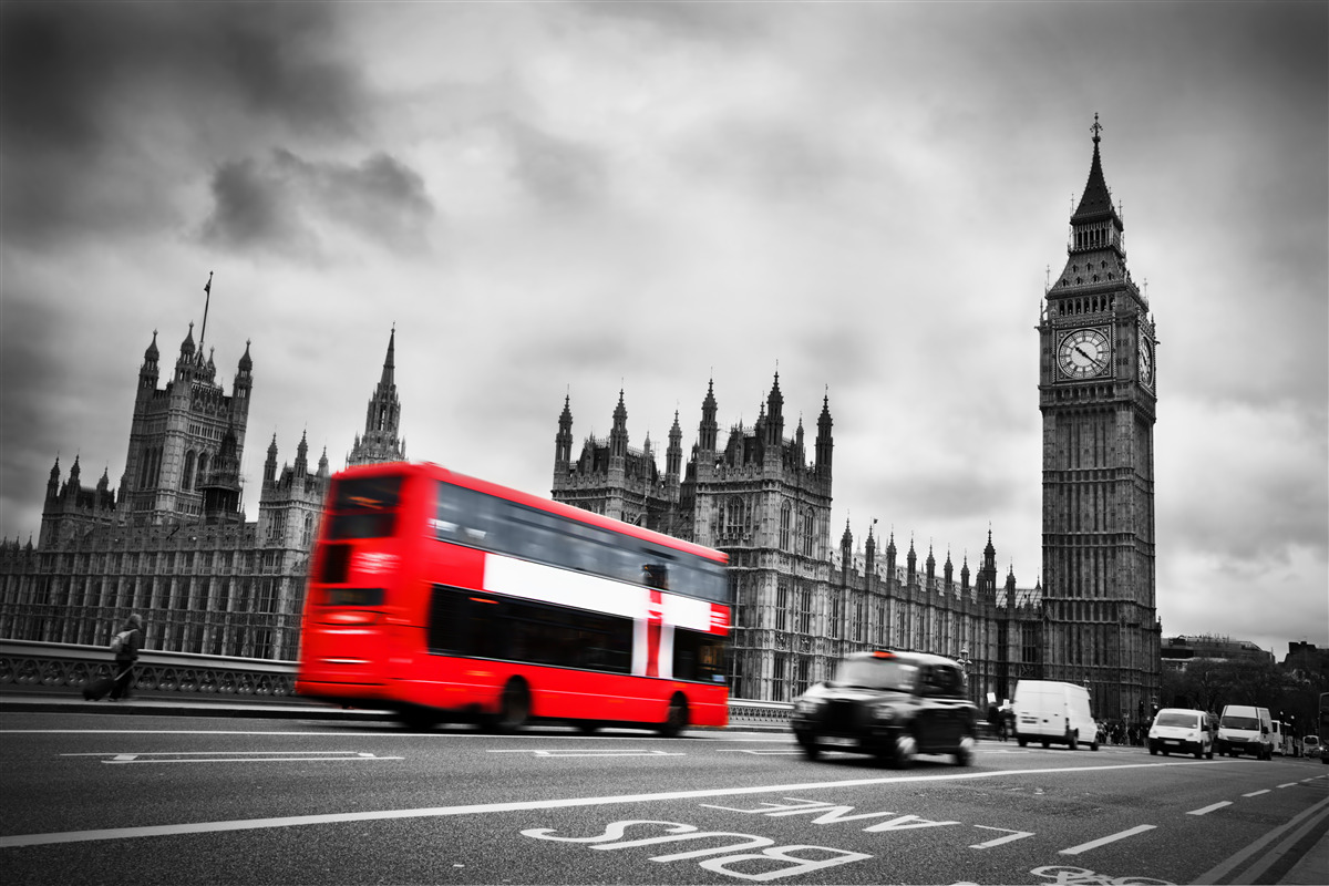 Fototapeten Londoner Bus auf der Straße