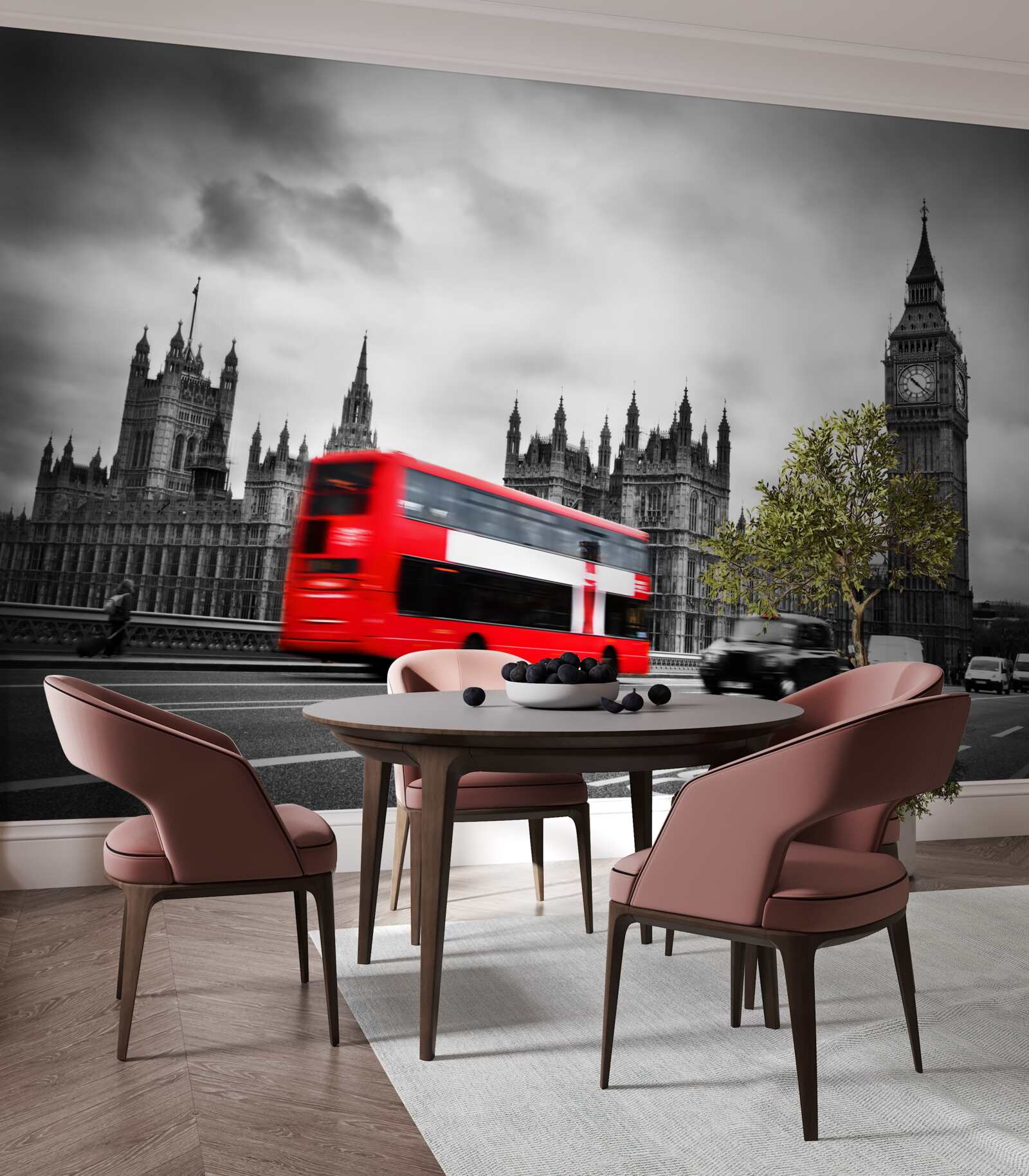 Fototapeten Londoner Bus auf der Straße