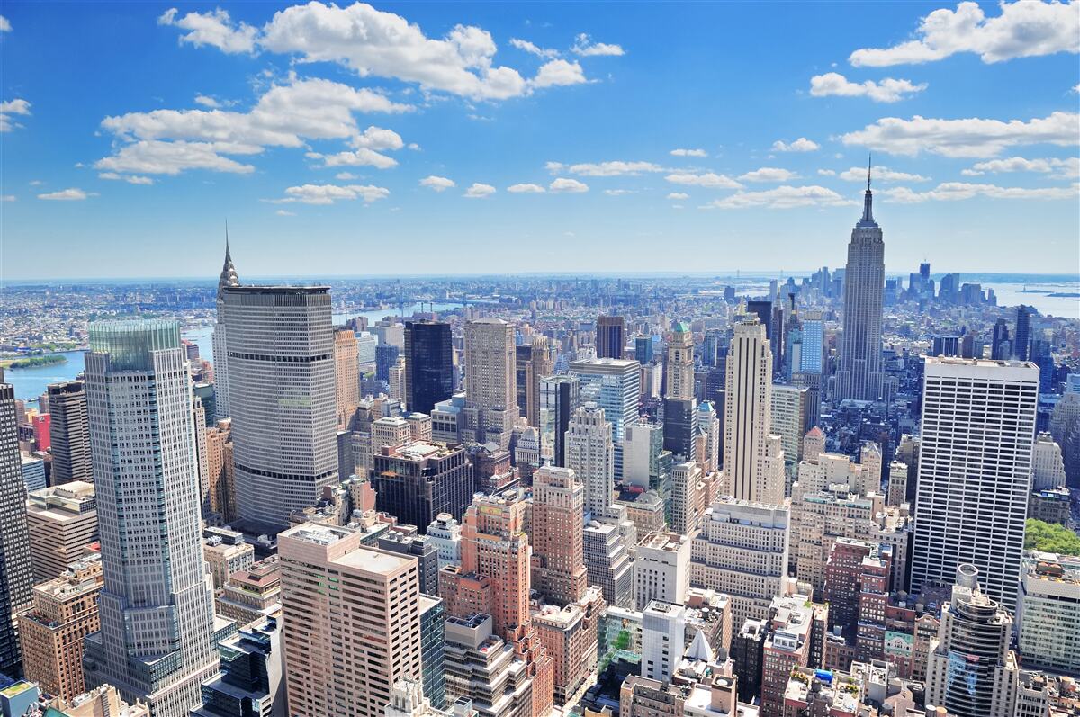 Fototapeten Blick auf New York vom Himmel