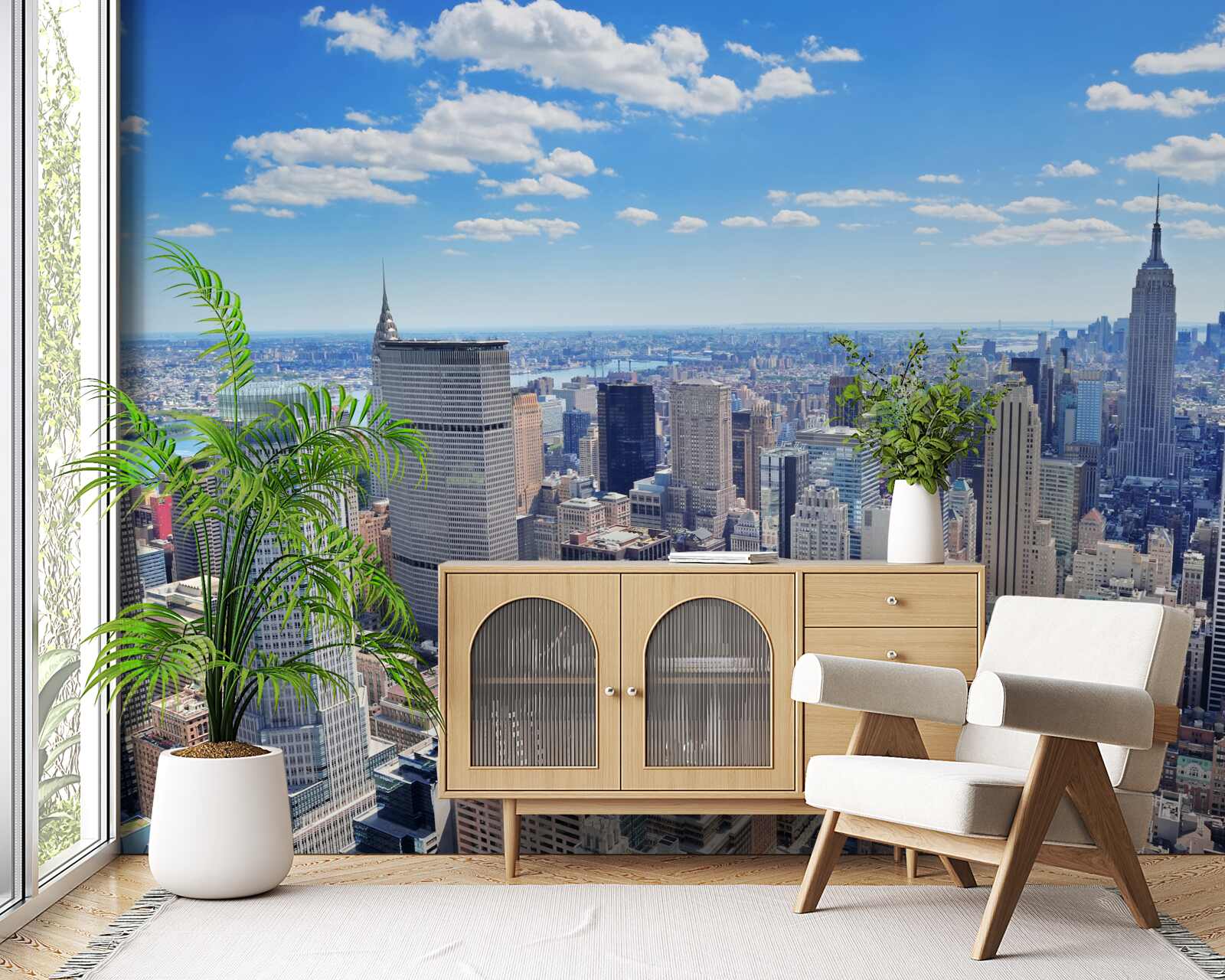 Fototapeten Blick auf New York vom Himmel