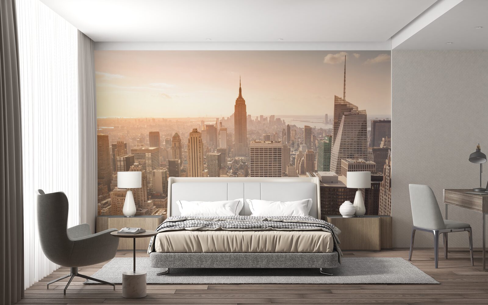 Fototapeten Morgendämmerung über New York