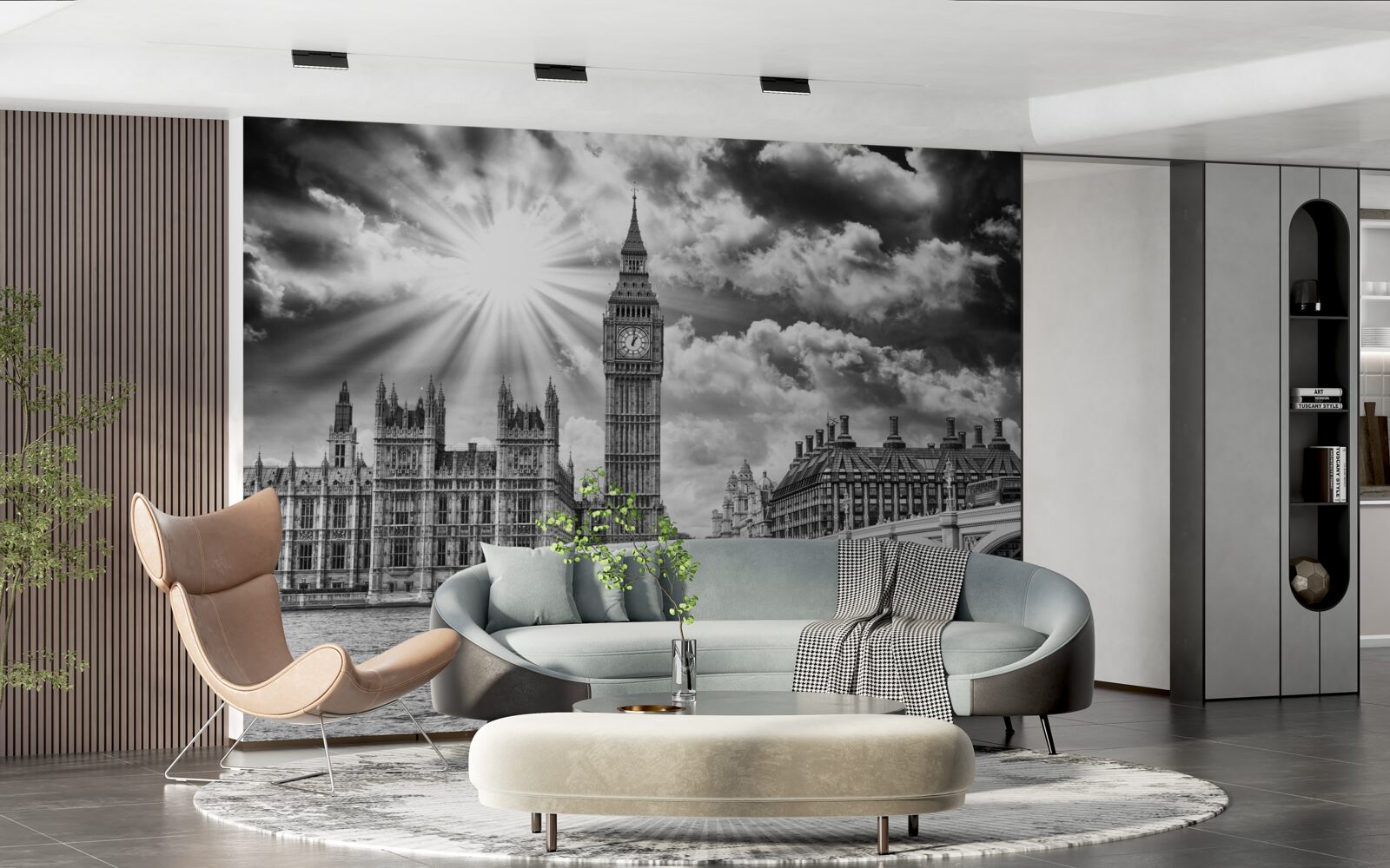 Fototapeten London hat Schwarz und Weiß mit Big Ben bemalt
