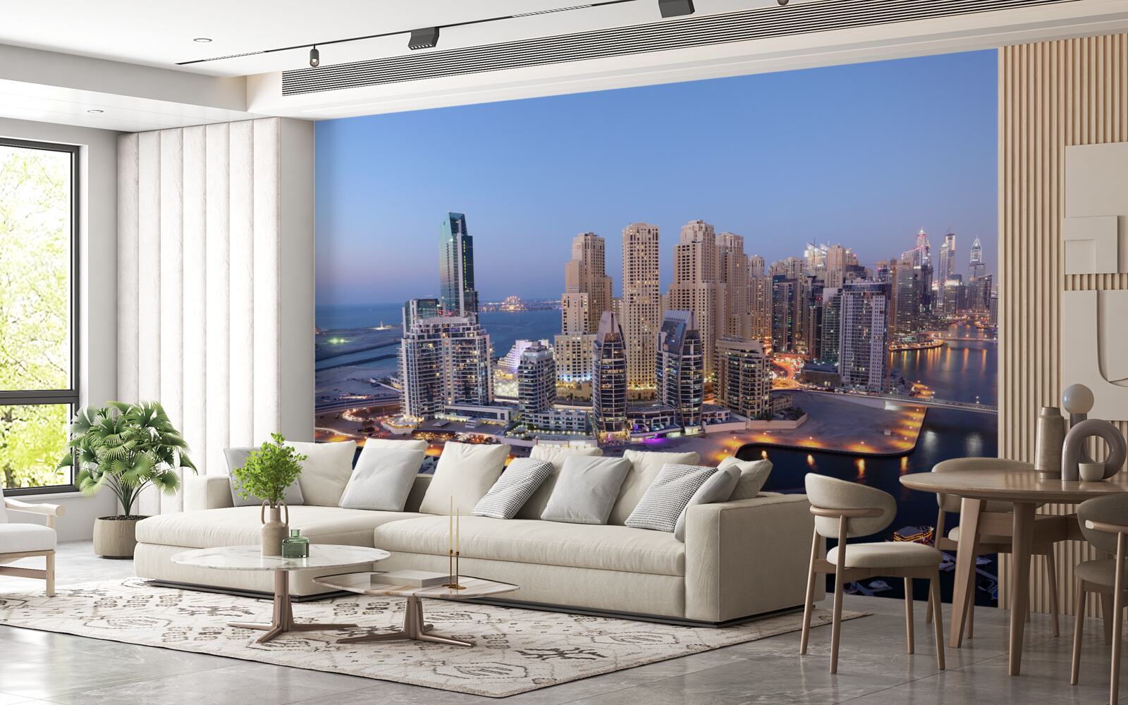 Fototapeten Sonnenuntergang über Dubaje