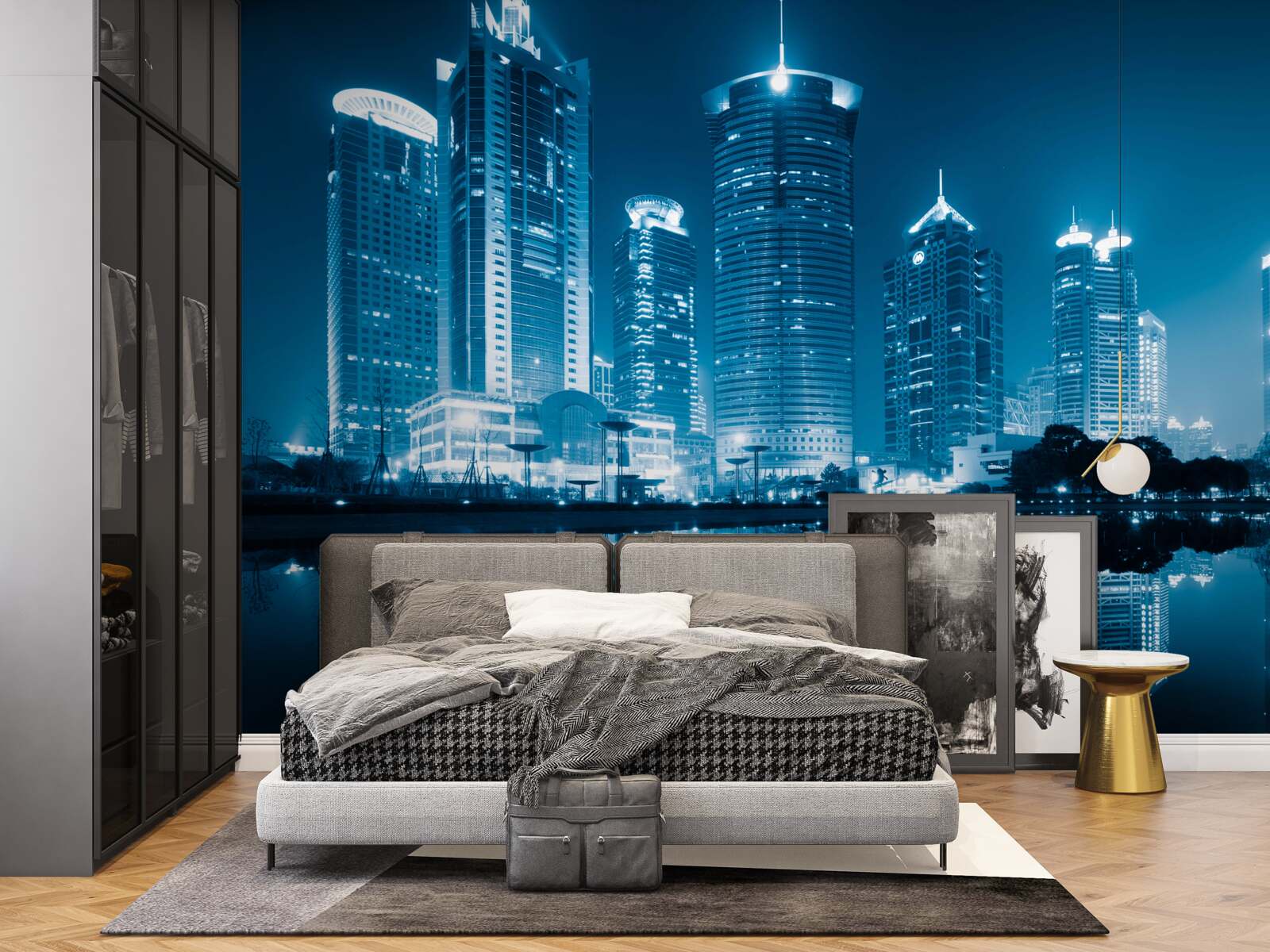 Fototapeten Nacht Shanghai im Licht des Leuchtturms