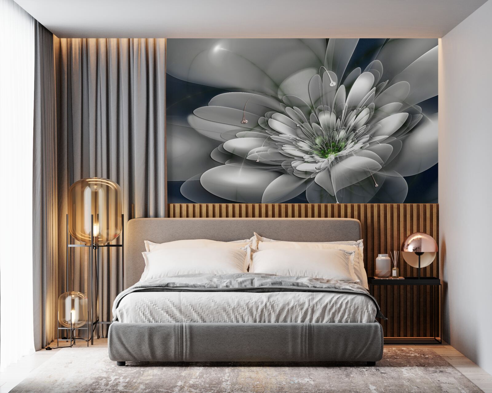 Fototapeten Große weiße Blume