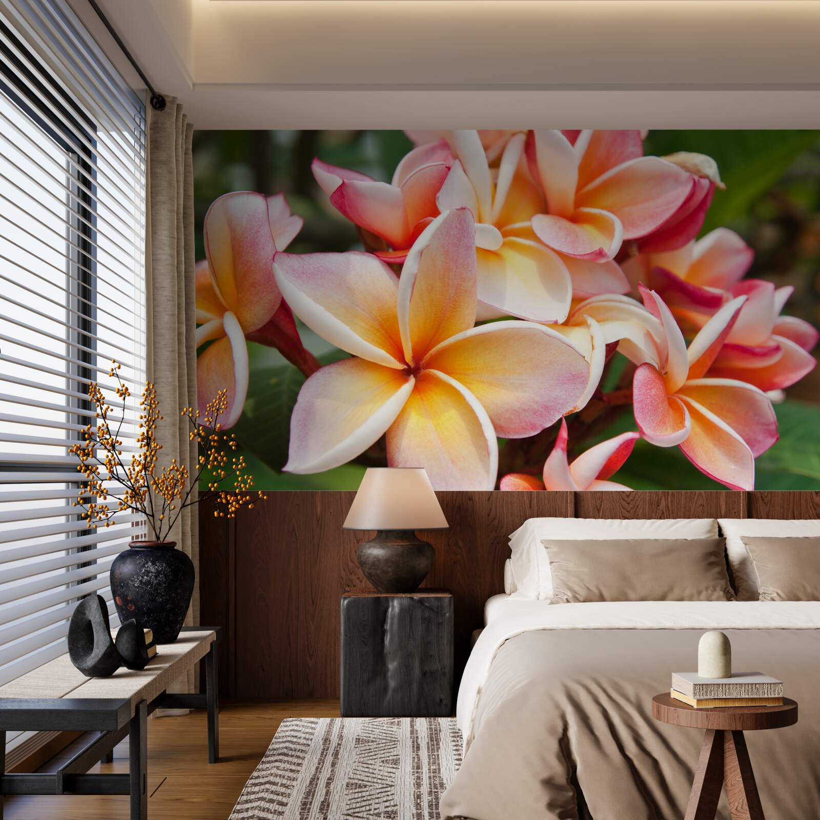 Fototapeten Frangipani mit attraktiven Blumen