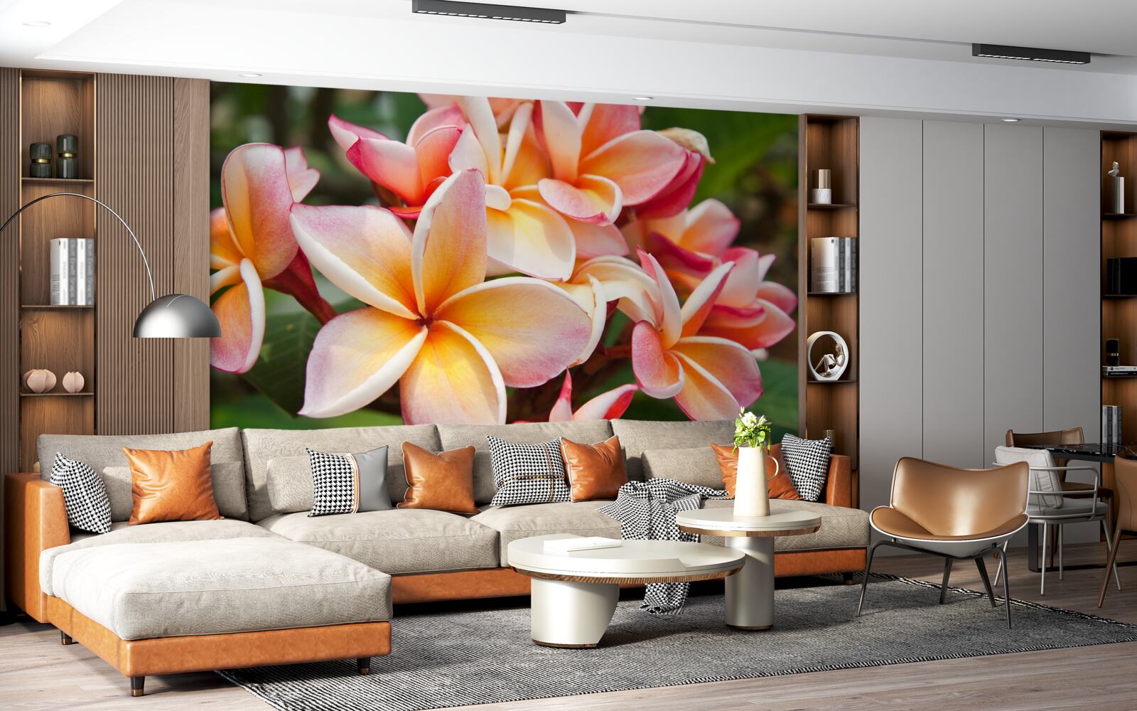 Fototapeten Frangipani mit attraktiven Blumen