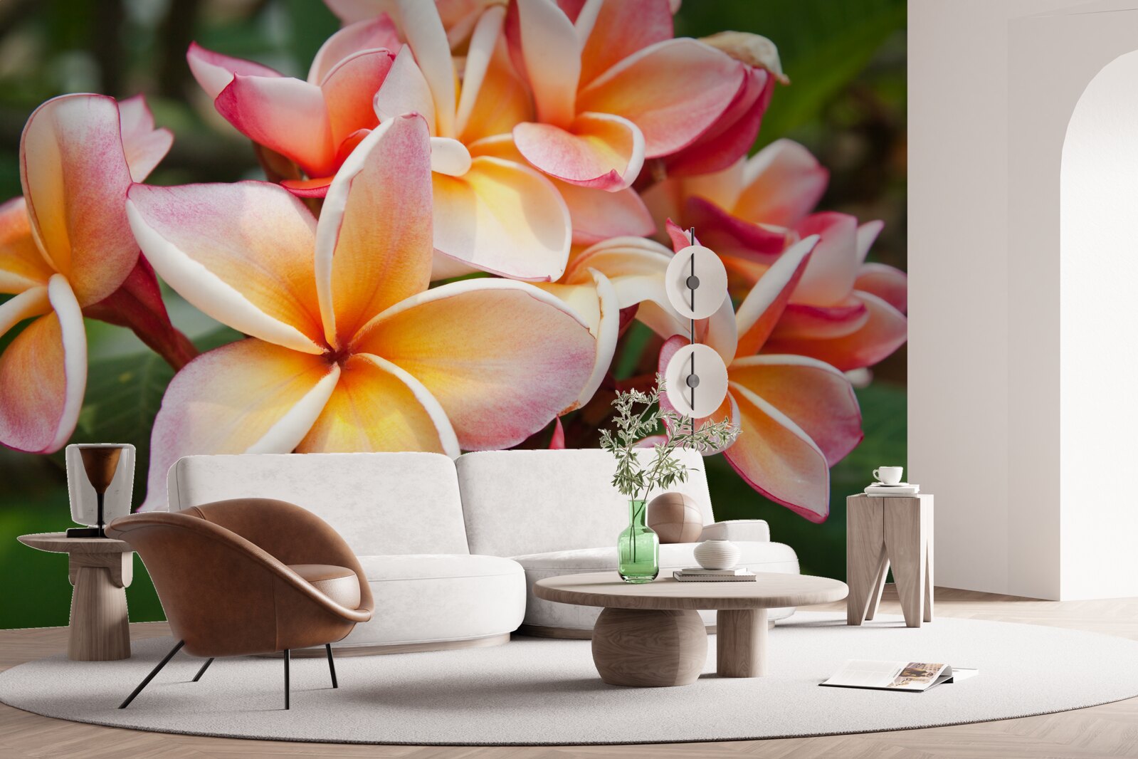 Fototapeten Frangipani mit attraktiven Blumen
