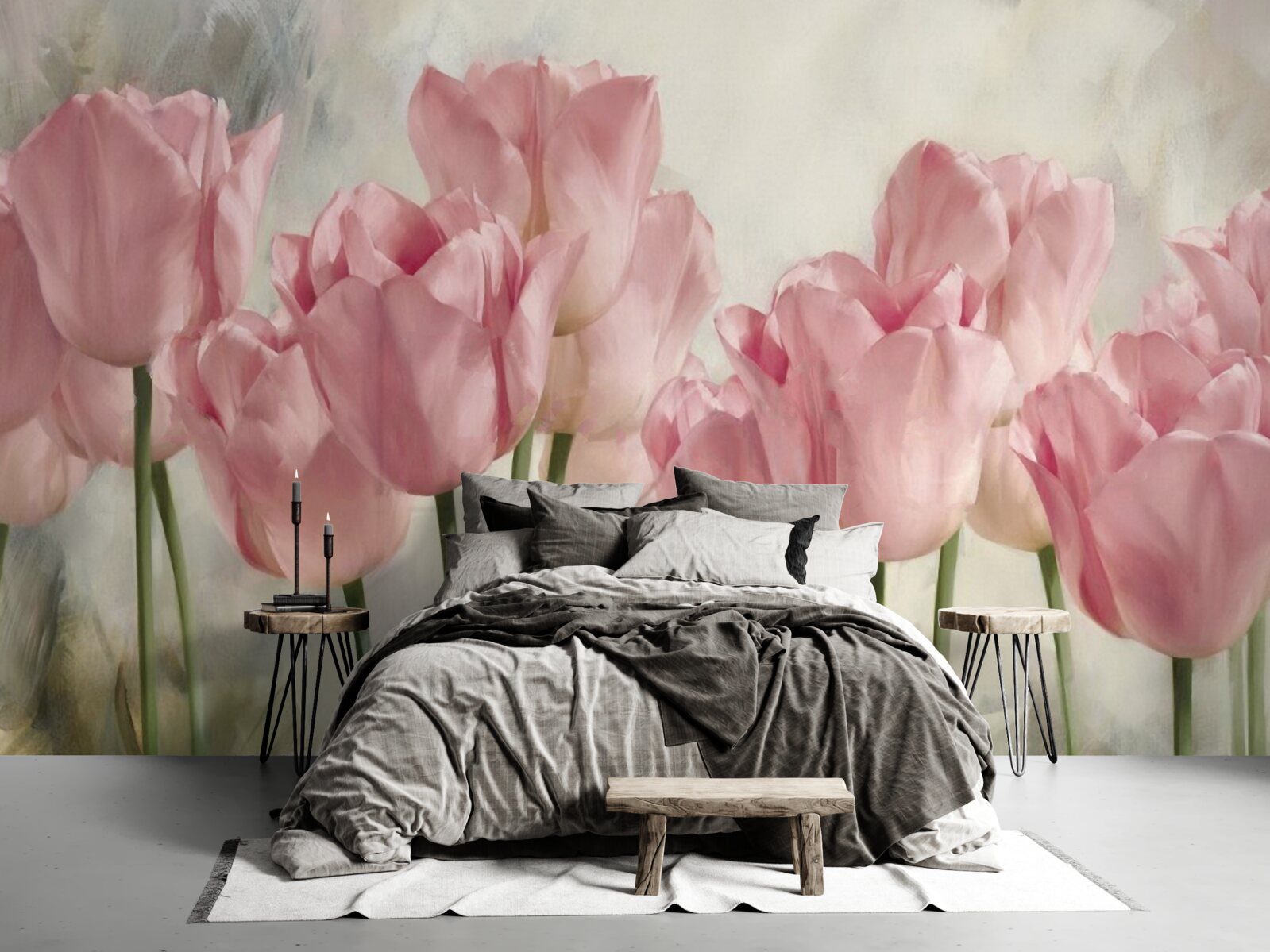 Fototapeten Zarte rosa Tulpen