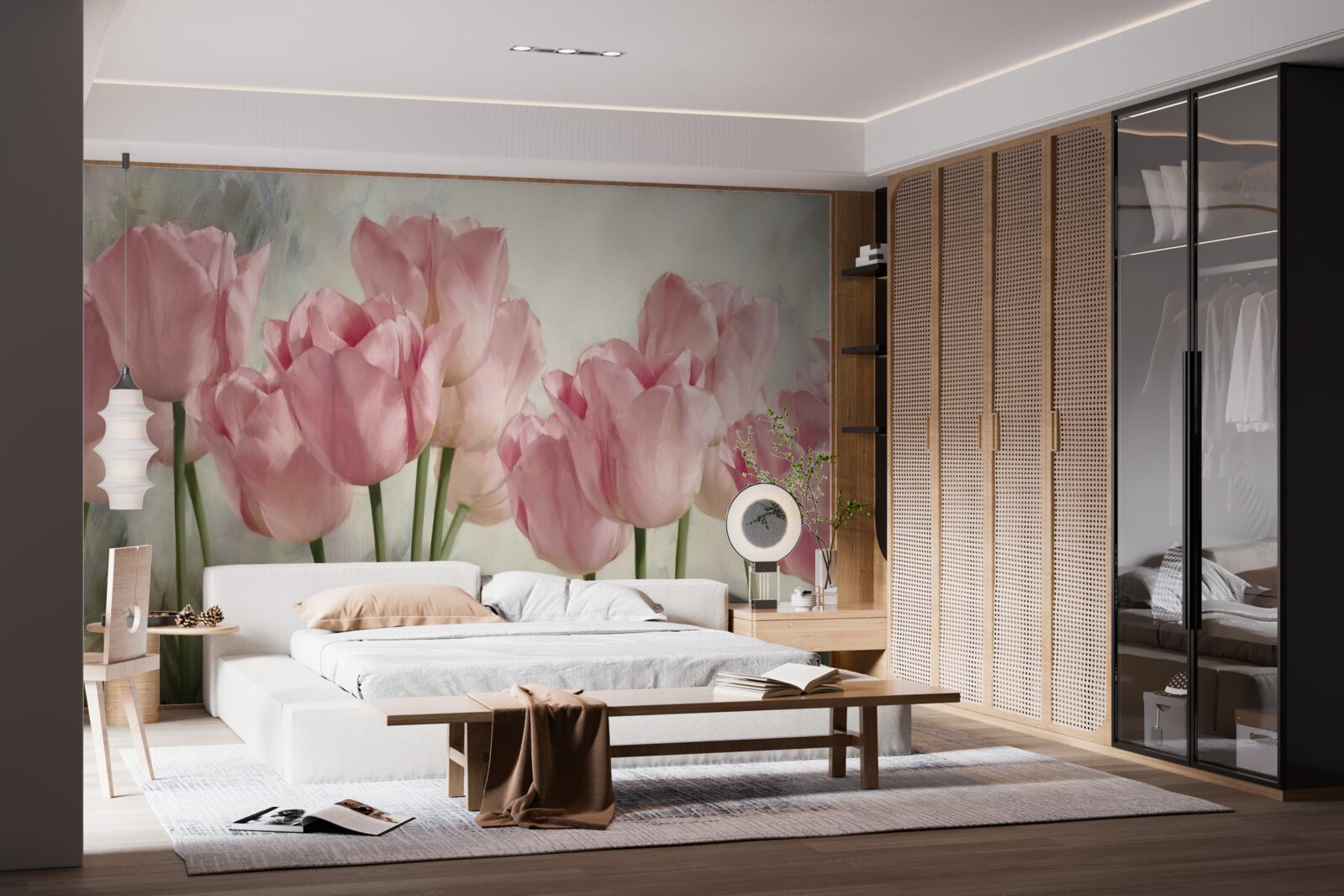 Fototapeten Zarte rosa Tulpen