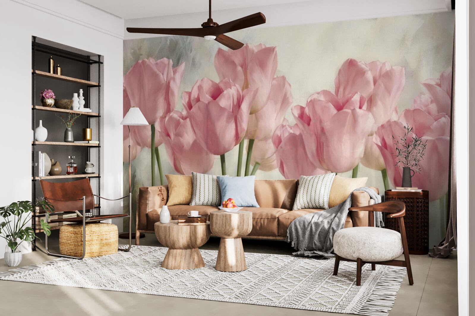 Fototapeten Zarte rosa Tulpen