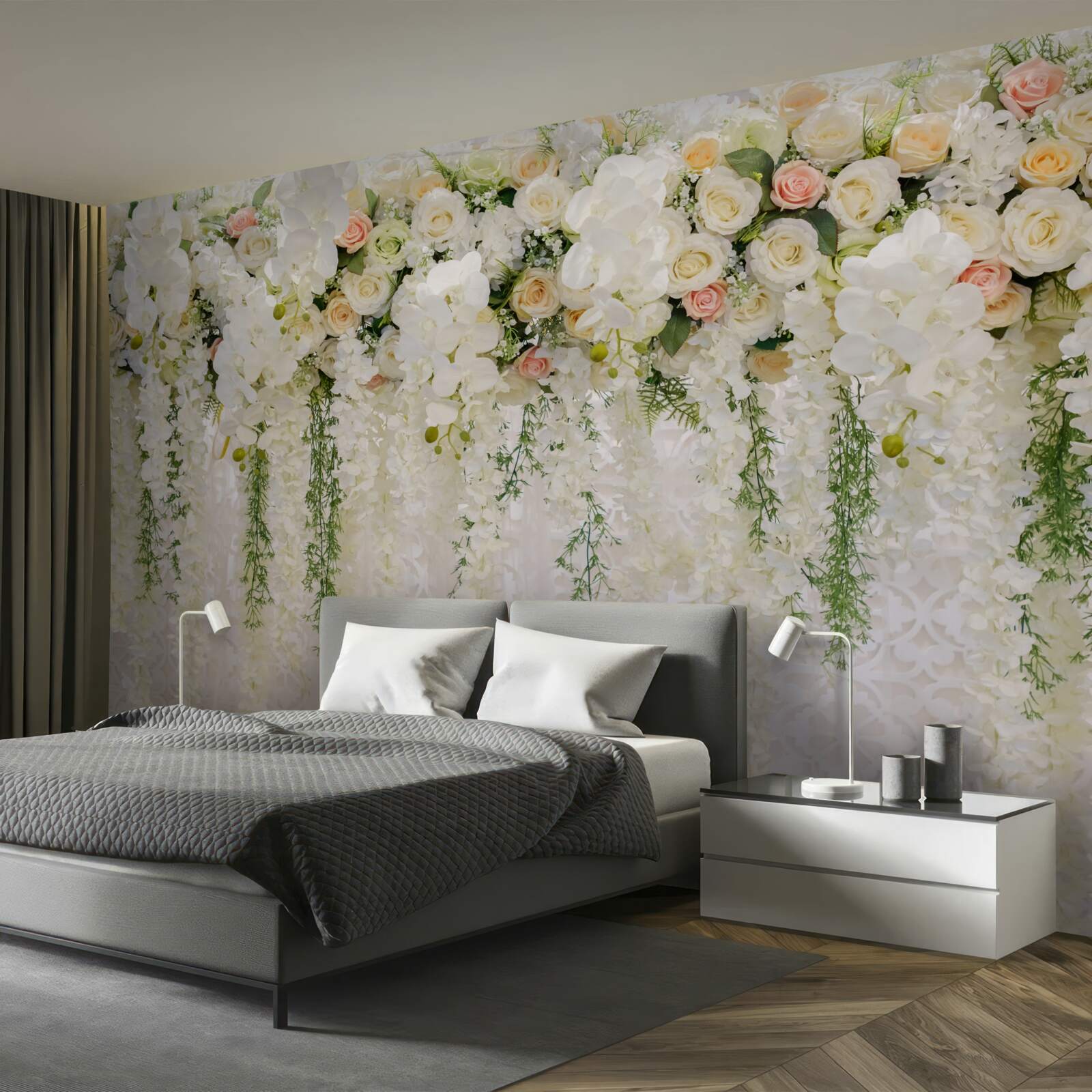 Fototapeten Zusammensetzung zarter Orchideenblüten