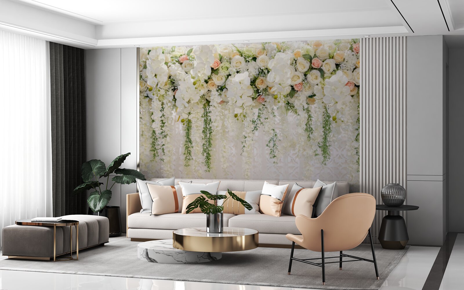 Fototapeten Zusammensetzung zarter Orchideenblüten