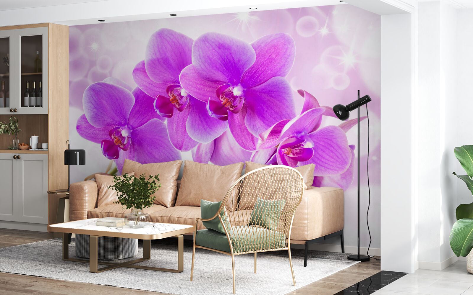 Fototapeten Die zarte lila Orchidee sieht wirklich beeindruckend aus