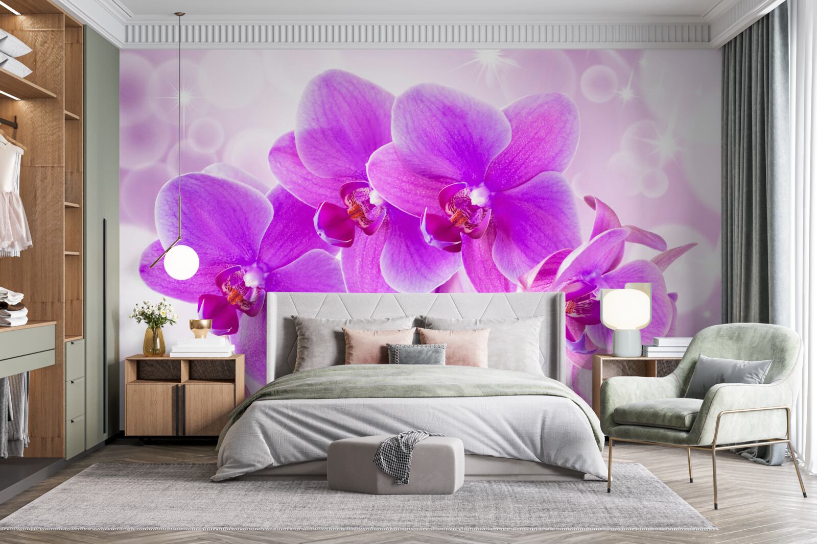 Fototapeten Die zarte lila Orchidee sieht wirklich beeindruckend aus