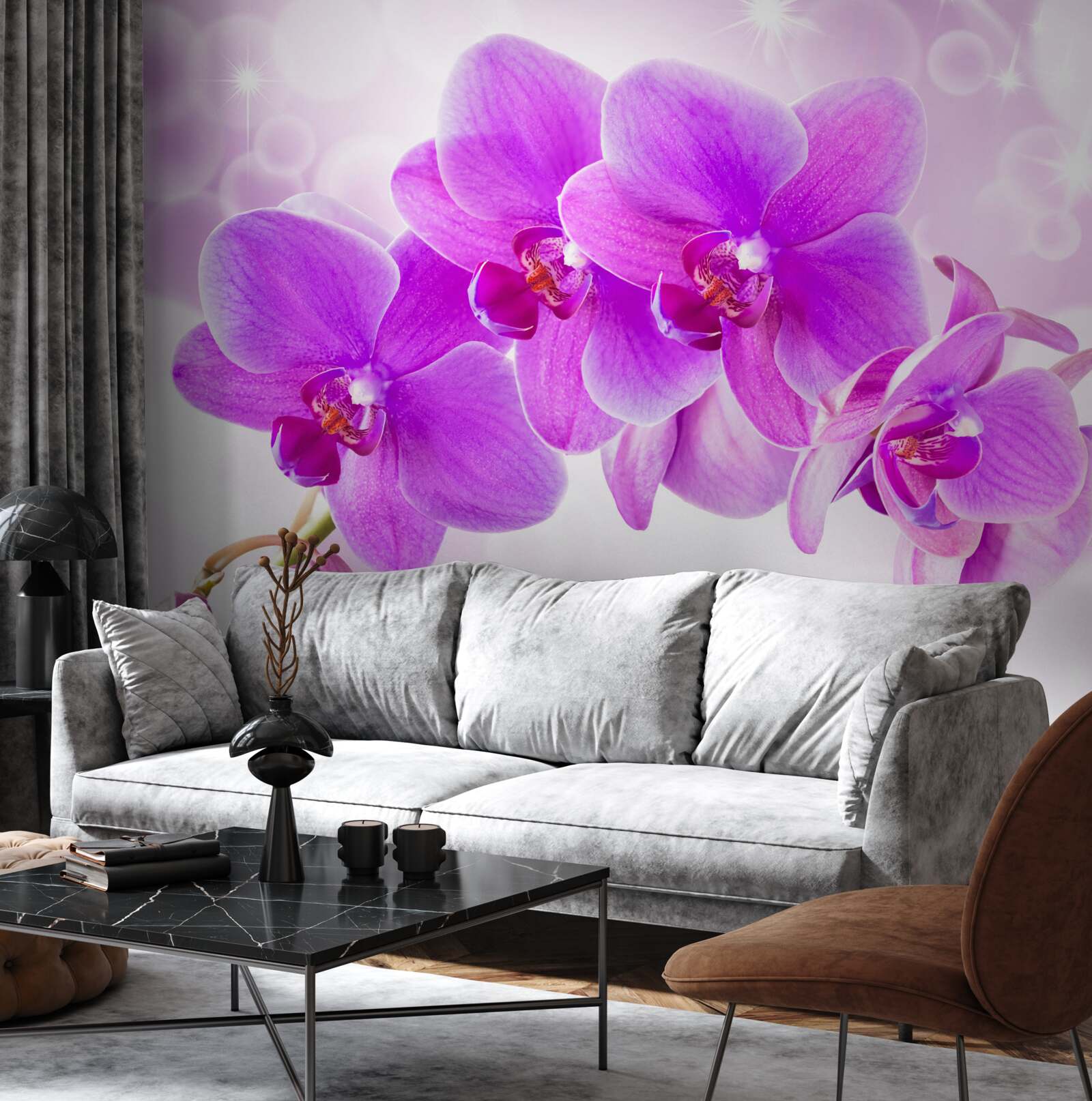 Fototapeten Die zarte lila Orchidee sieht wirklich beeindruckend aus