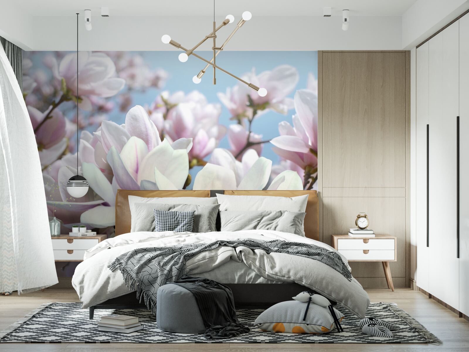 Fototapeten Magnolien in Blumen eingewickelt