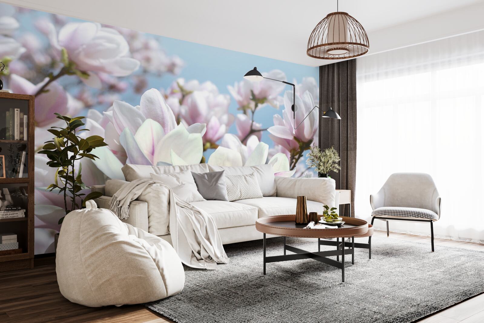 Fototapeten Magnolien in Blumen eingewickelt