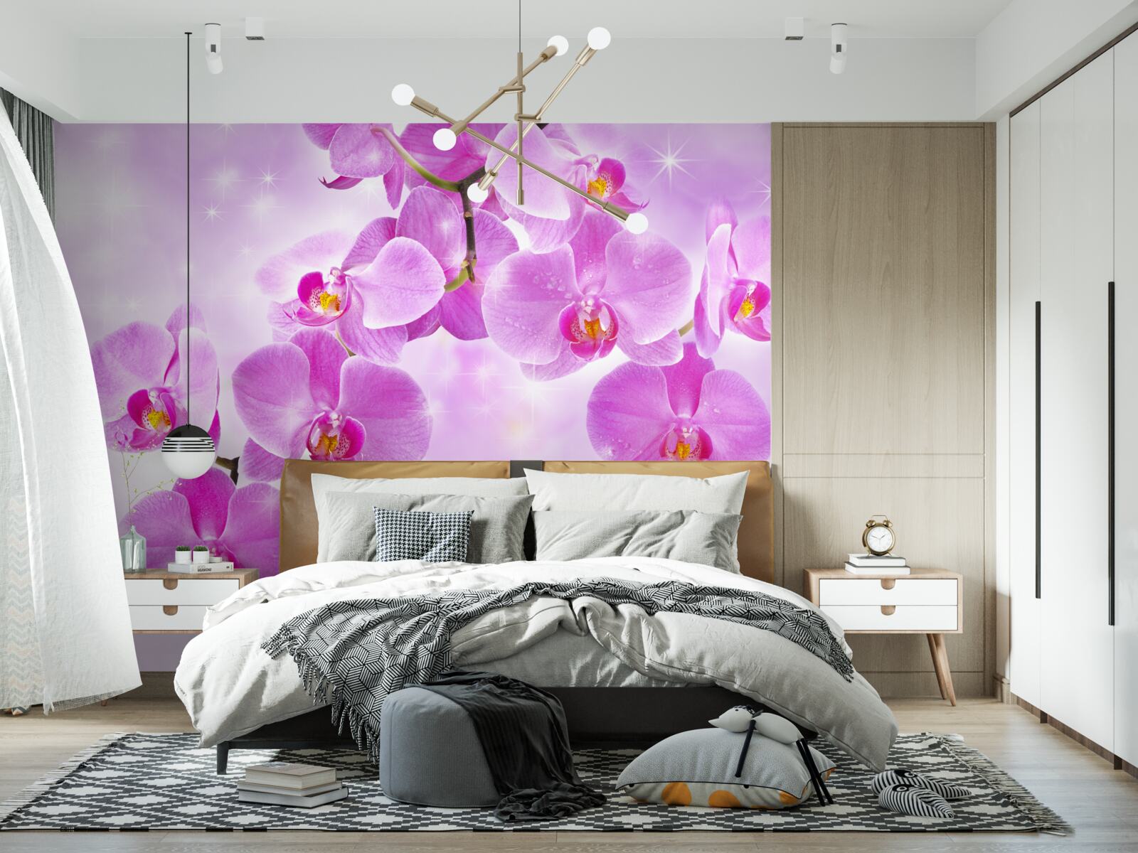 Fototapeten Sie hängen lila Orchideen auf