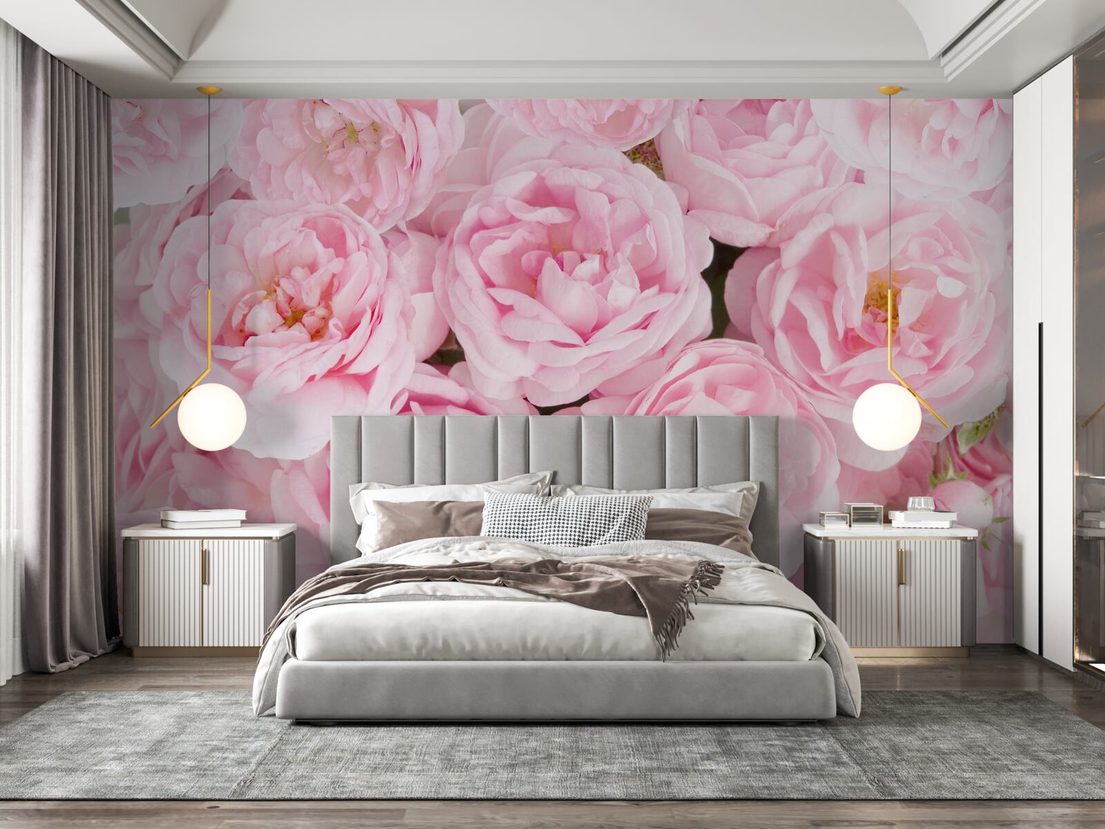 Fototapeten Rosa Rosen versammelten sich in einem Teestrauß