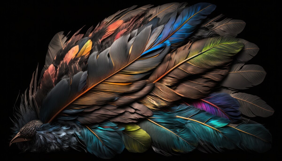Fototapeten helle Farbe von Vogelfedern