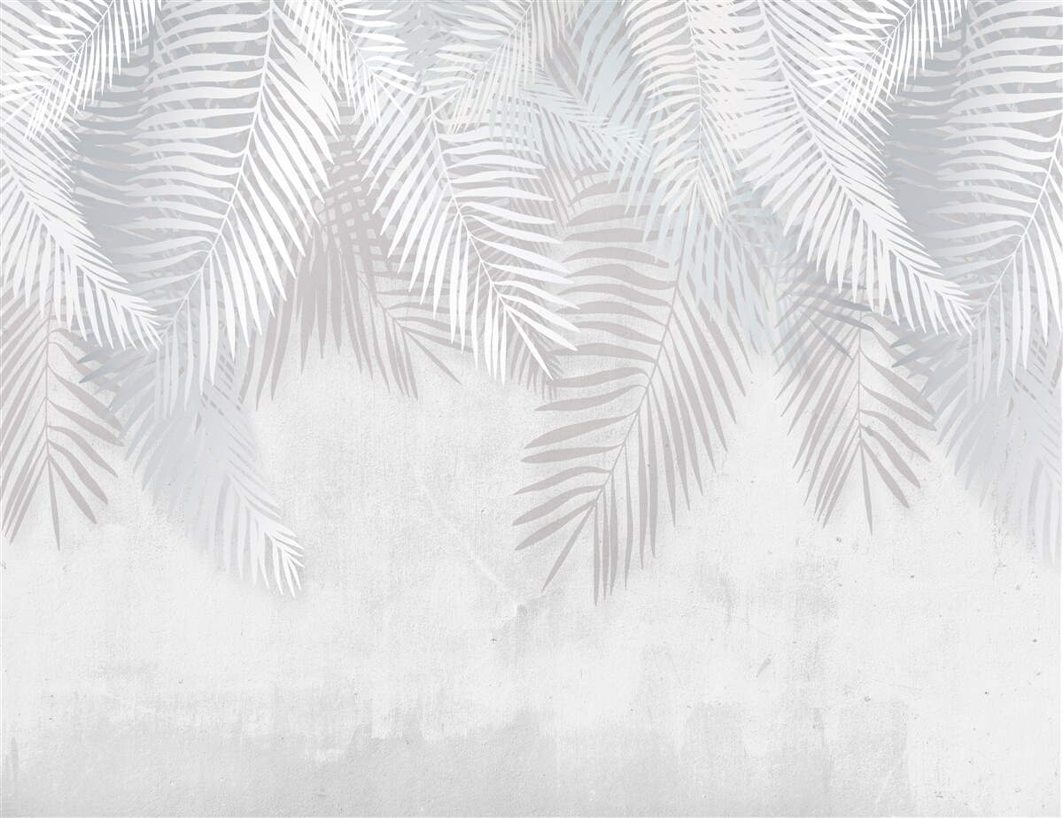 Fototapeten Palmblätter auf einem weißen Hintergrund