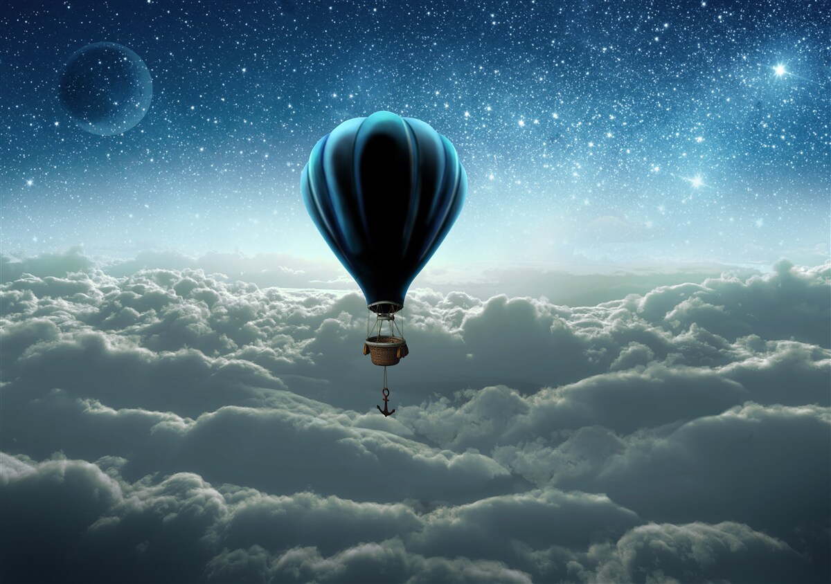 Fototapeten Kuppel des Himmels mit den Sternen auf dem Ballon