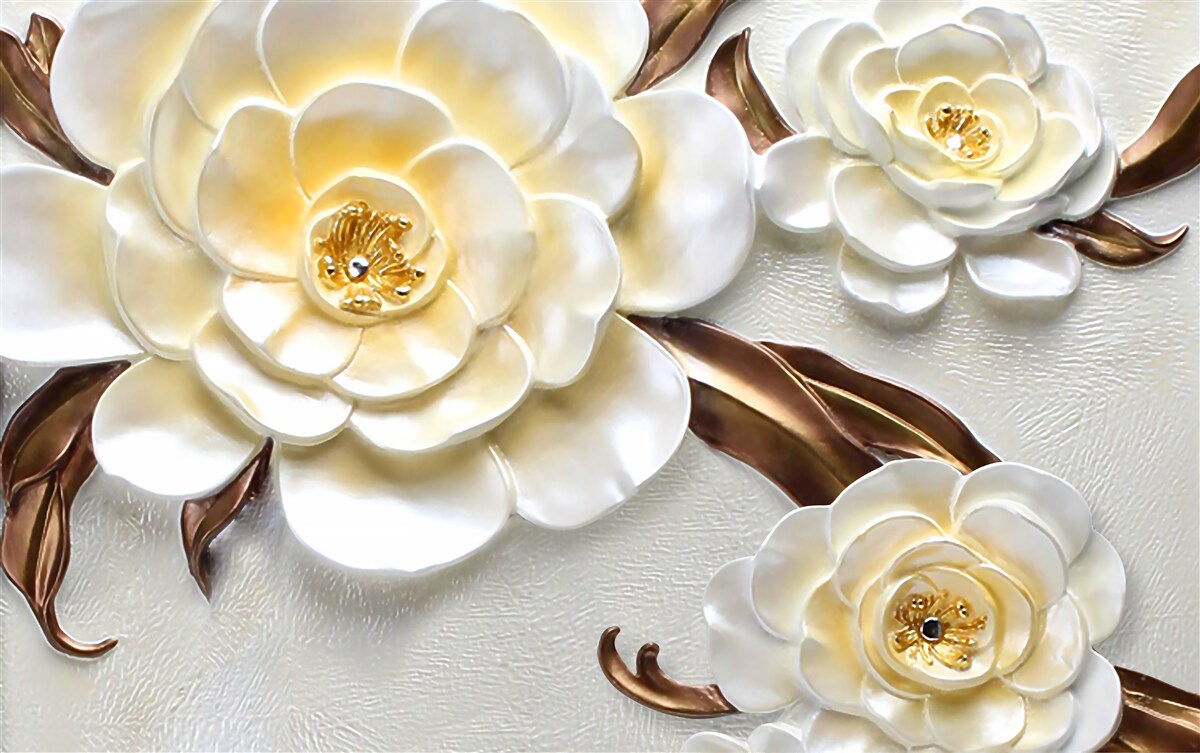 Fototapeten Magnolie mit weißen Knospen