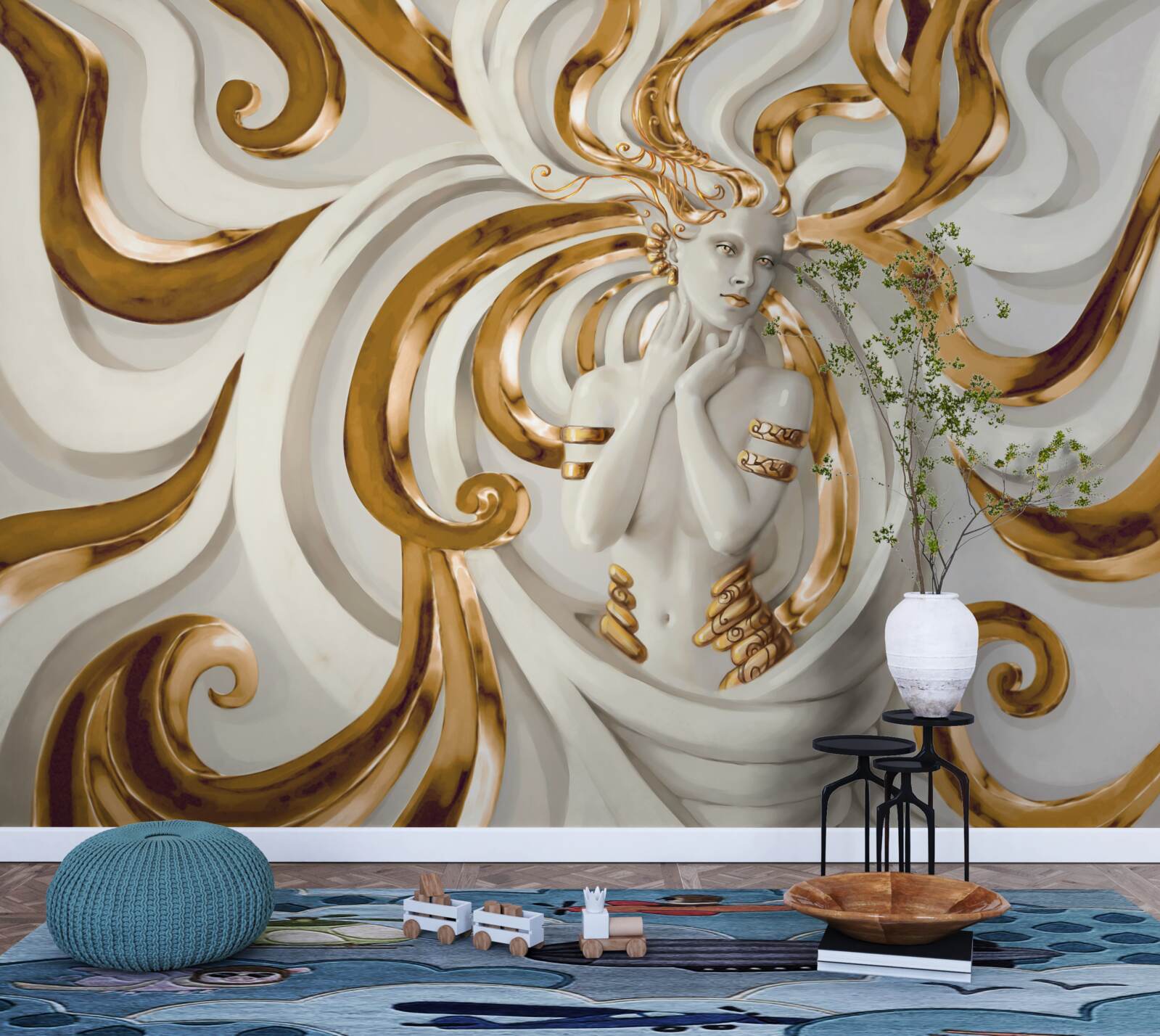 Fototapeten Eine Dame mit goldenen Haaren
