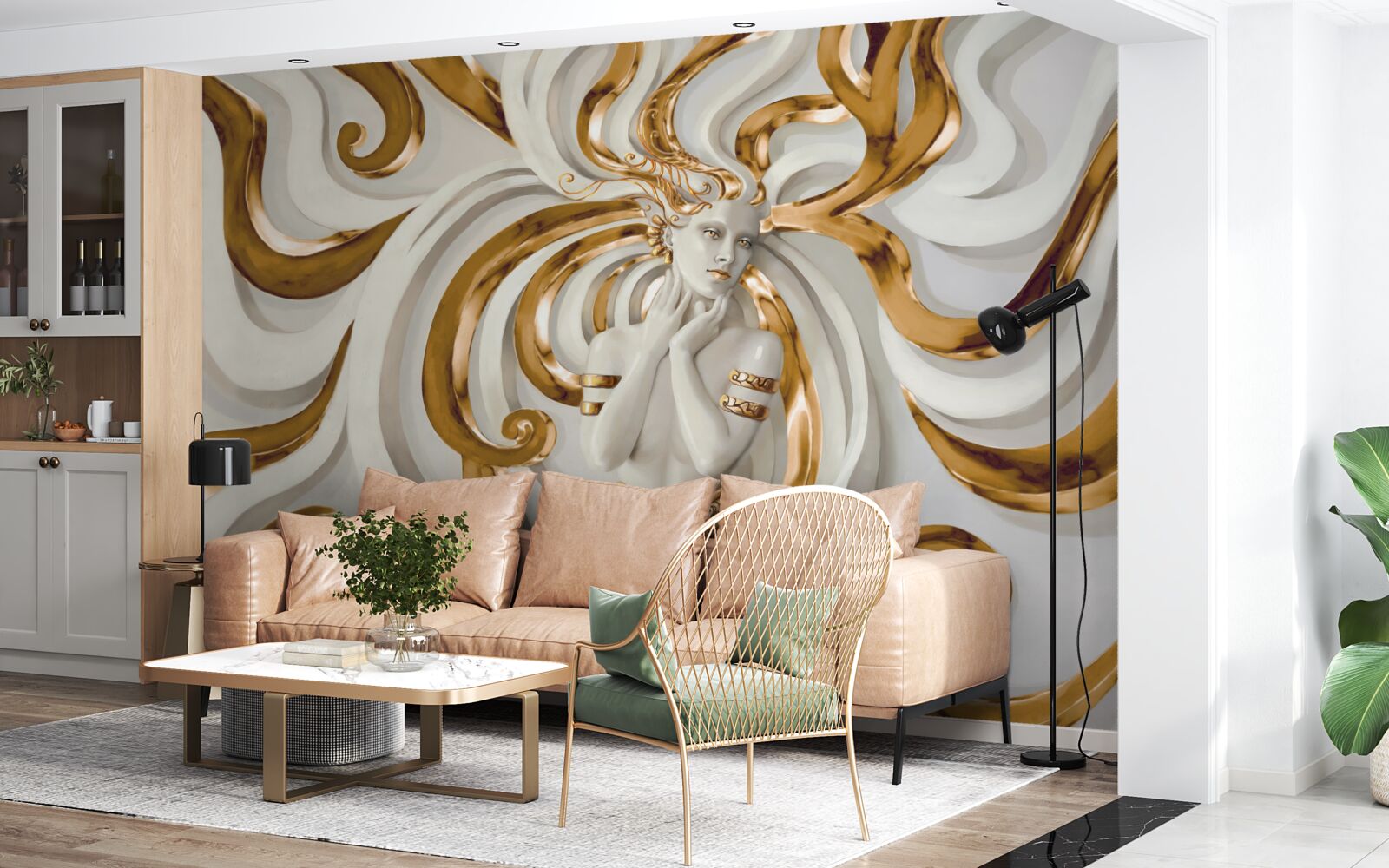 Fototapeten Eine Dame mit goldenen Haaren