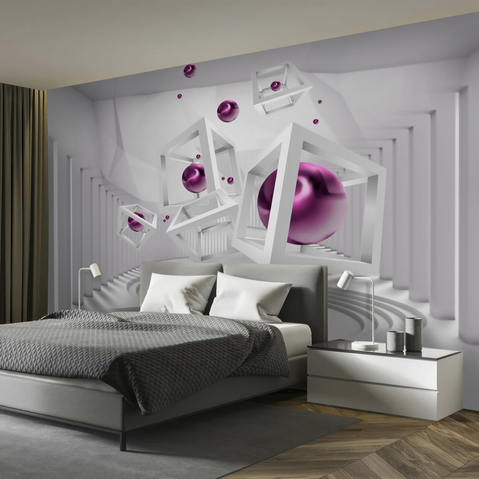 Fototapeten Geometrische Formen und Treppen im Konzept der Abstraktion