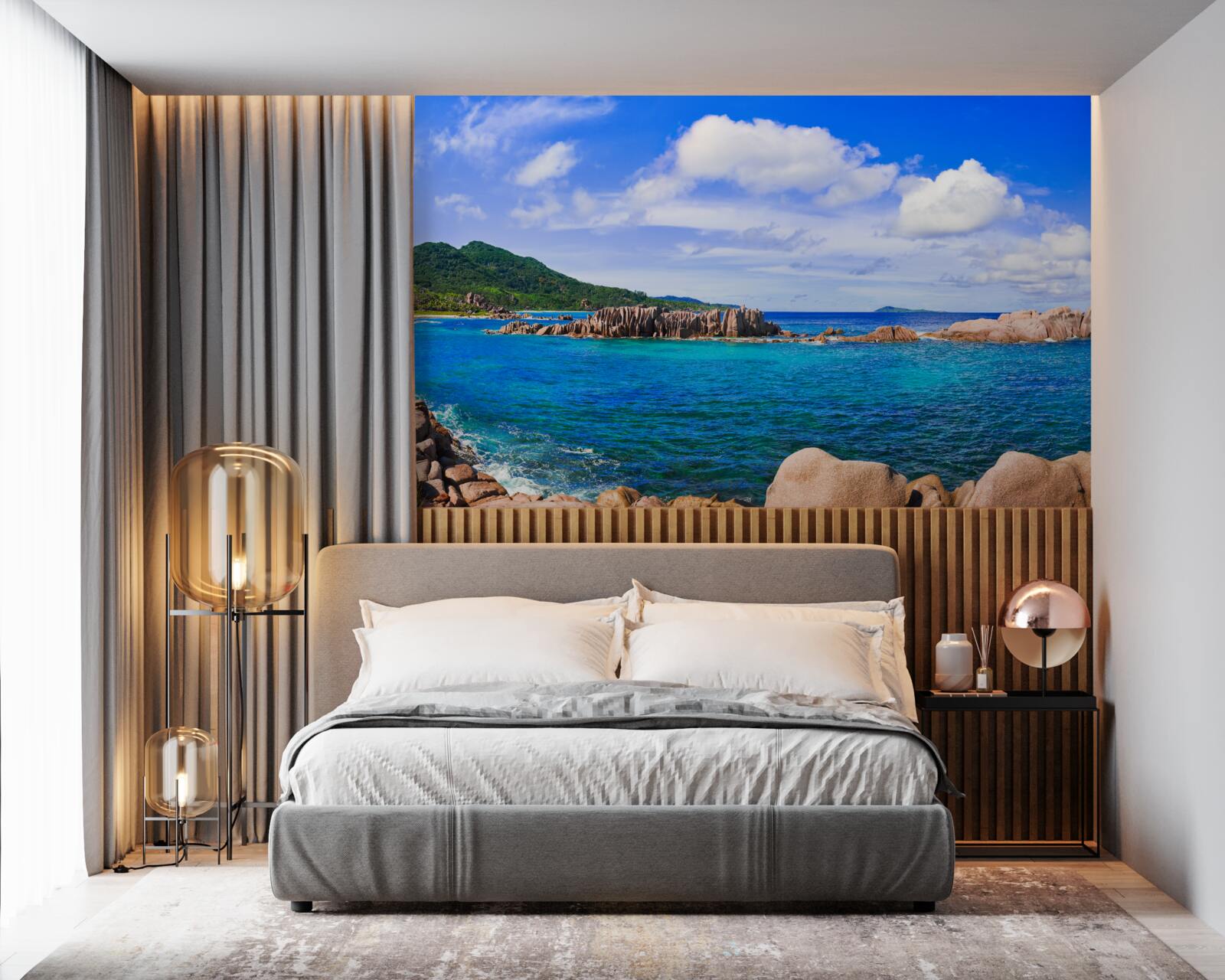 Fototapeten Klippen in der Nähe des Azure -Ozeans