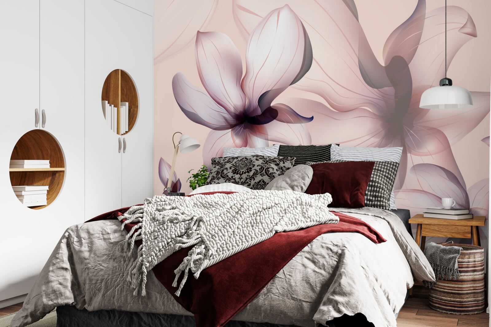 Fototapeten heller Hintergrund mit Magnolien