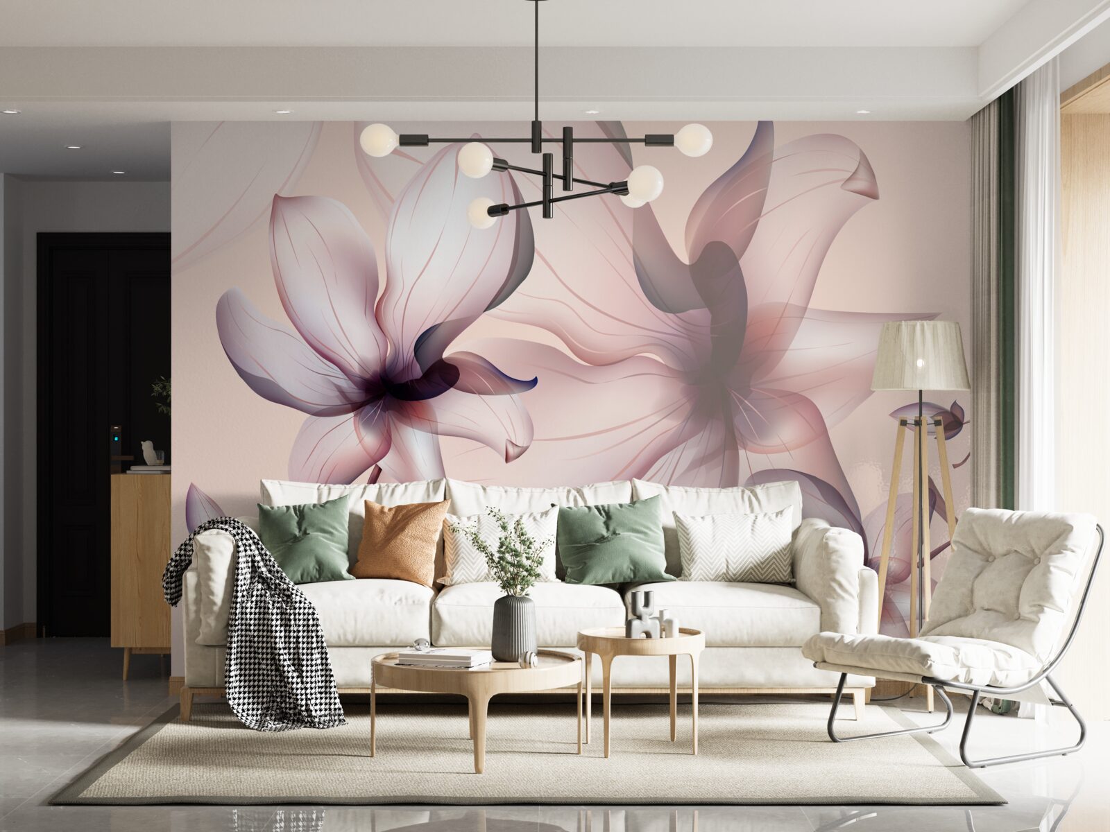Fototapeten heller Hintergrund mit Magnolien