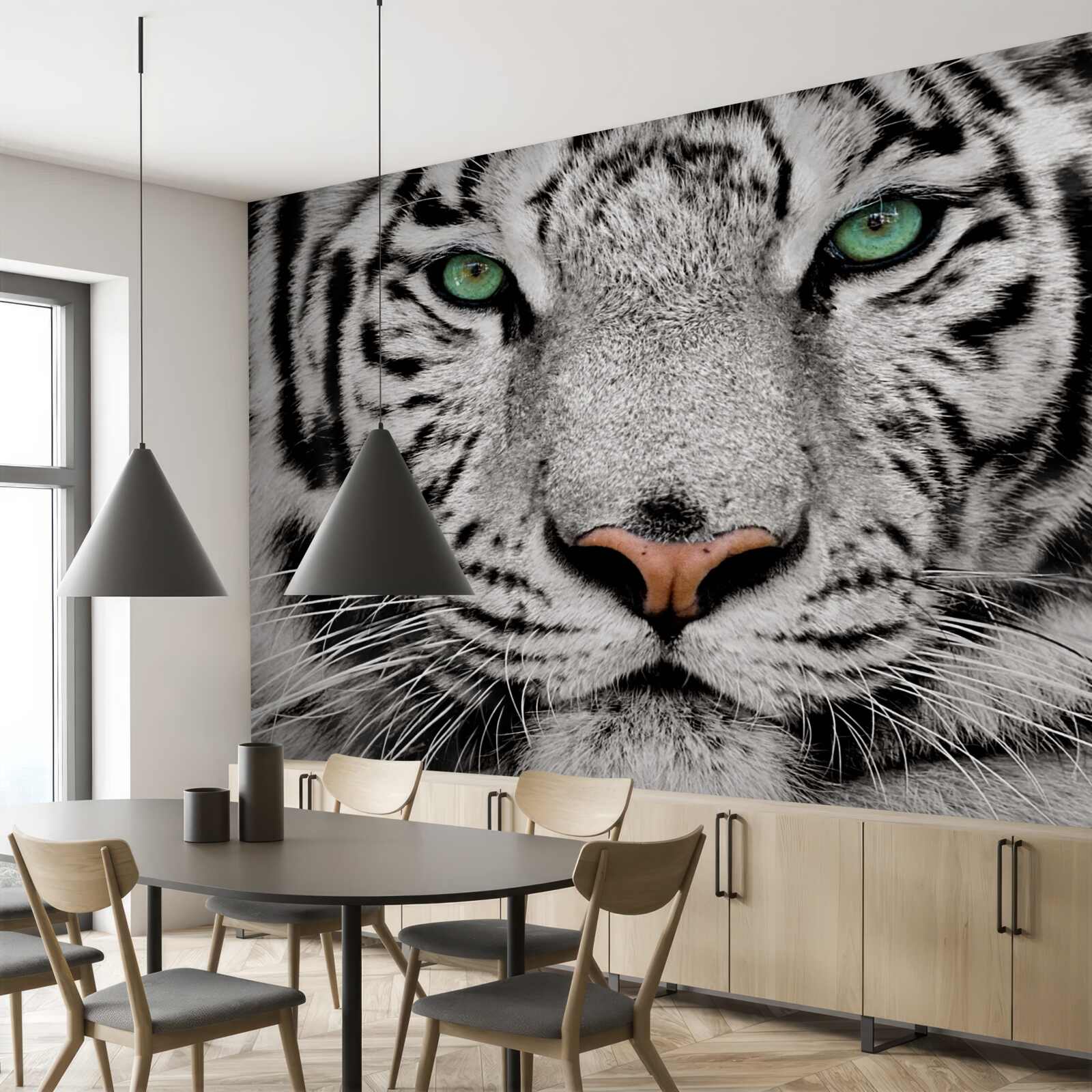 Fototapeten Das Bild eines weißen Tigers